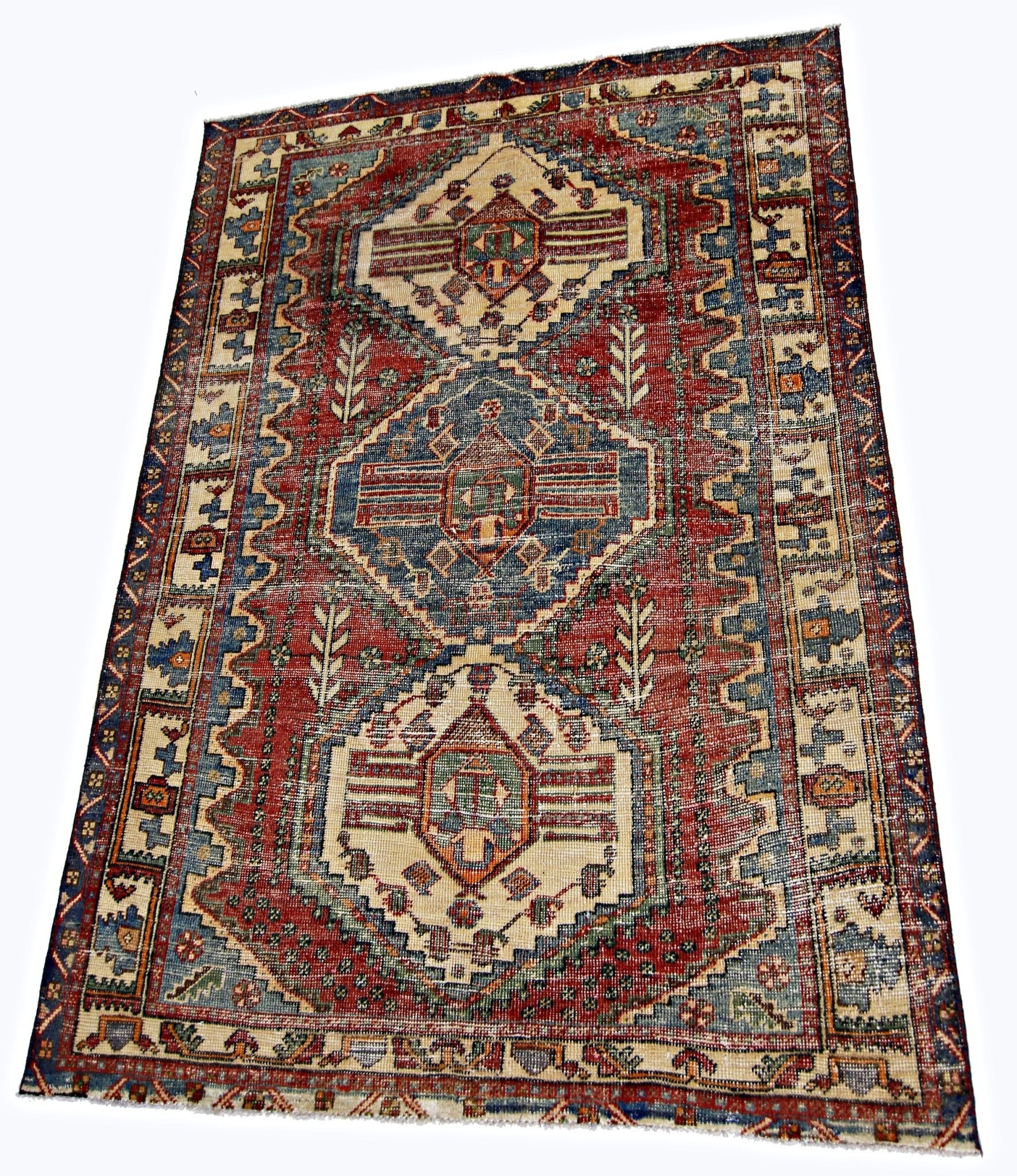 Handmade Vintage Persian Rug | 193 x 139 cm | 6'4" x 4'7" - Najaf Rugs & Textile