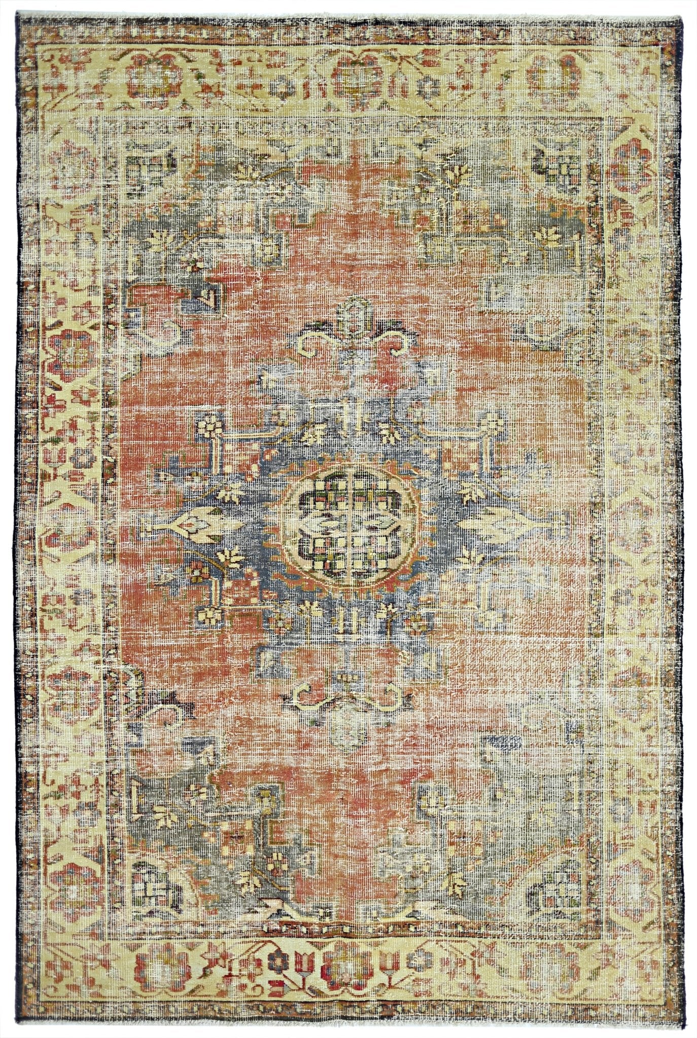 Handmade Vintage Persian Rug | 194 x 132 cm | 6'4" x 4'4" - Najaf Rugs & Textile