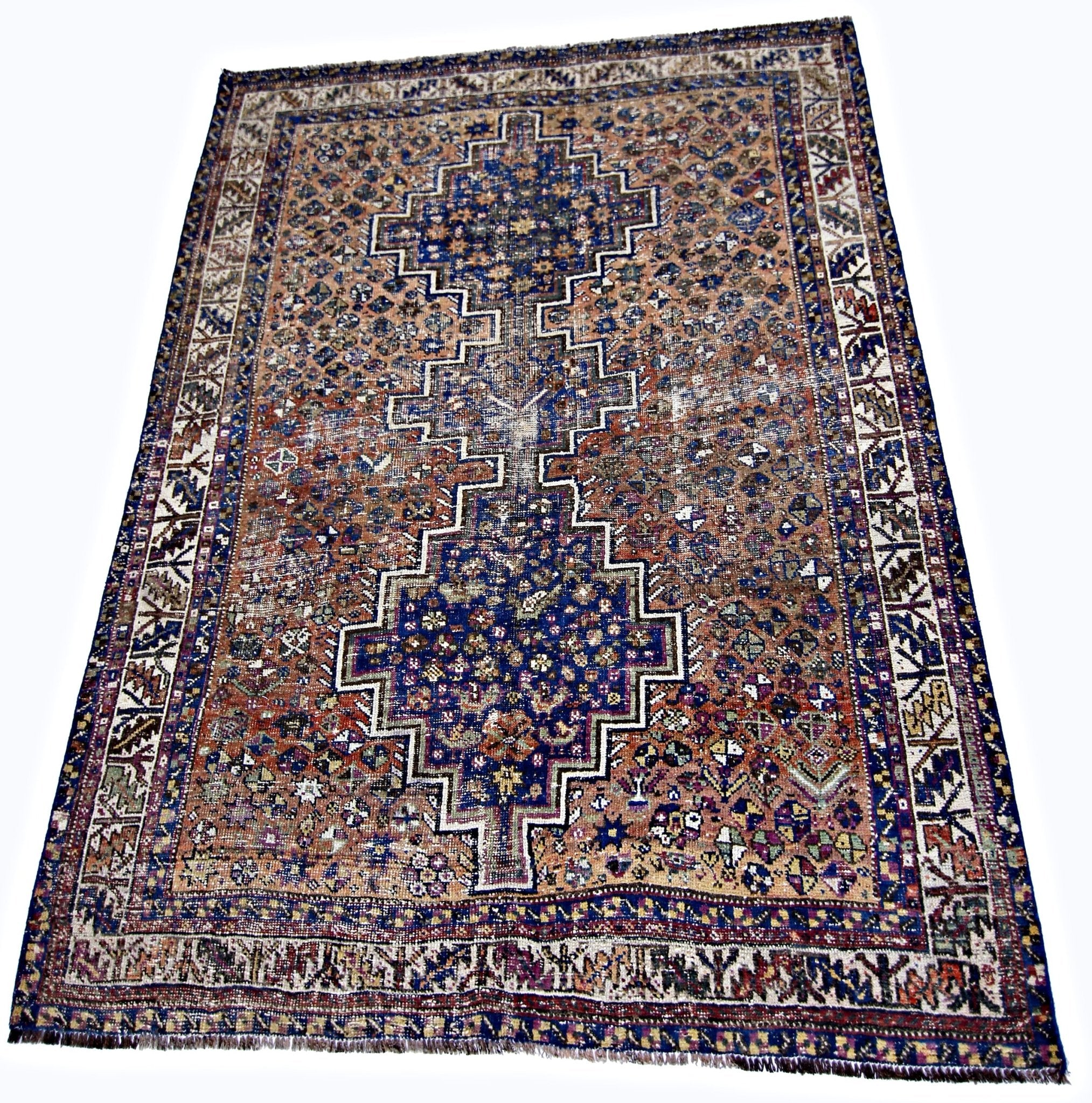 Handmade Vintage Persian Rug | 194 x 148 cm | 6'4" x 4'10" - Najaf Rugs & Textile
