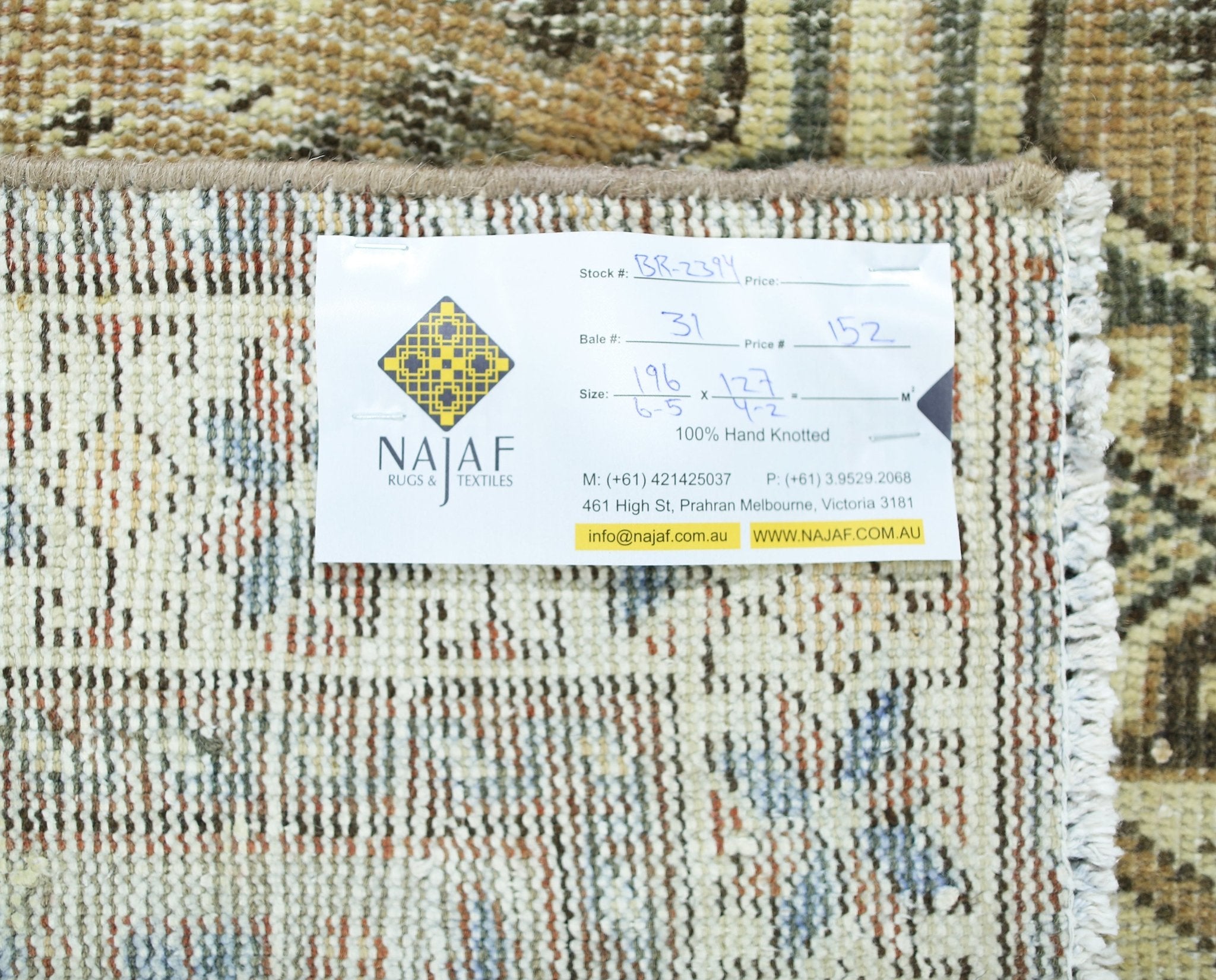 Handmade Vintage Persian Rug | 196 x 127 cm | 6'5" x 4'2" - Najaf Rugs & Textile