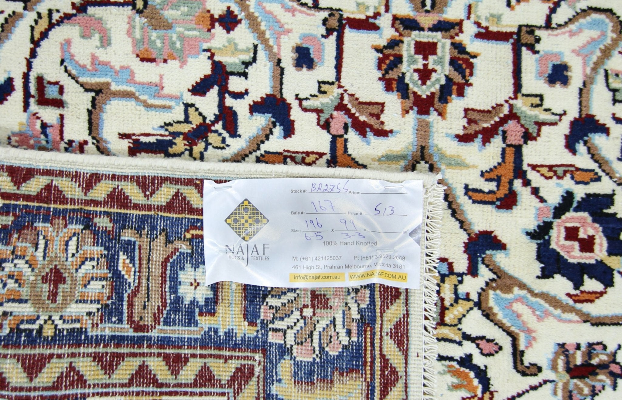 Handmade Vintage Persian Rug | 196 x 99 cm | 6'5" x 3'3" - Najaf Rugs & Textile