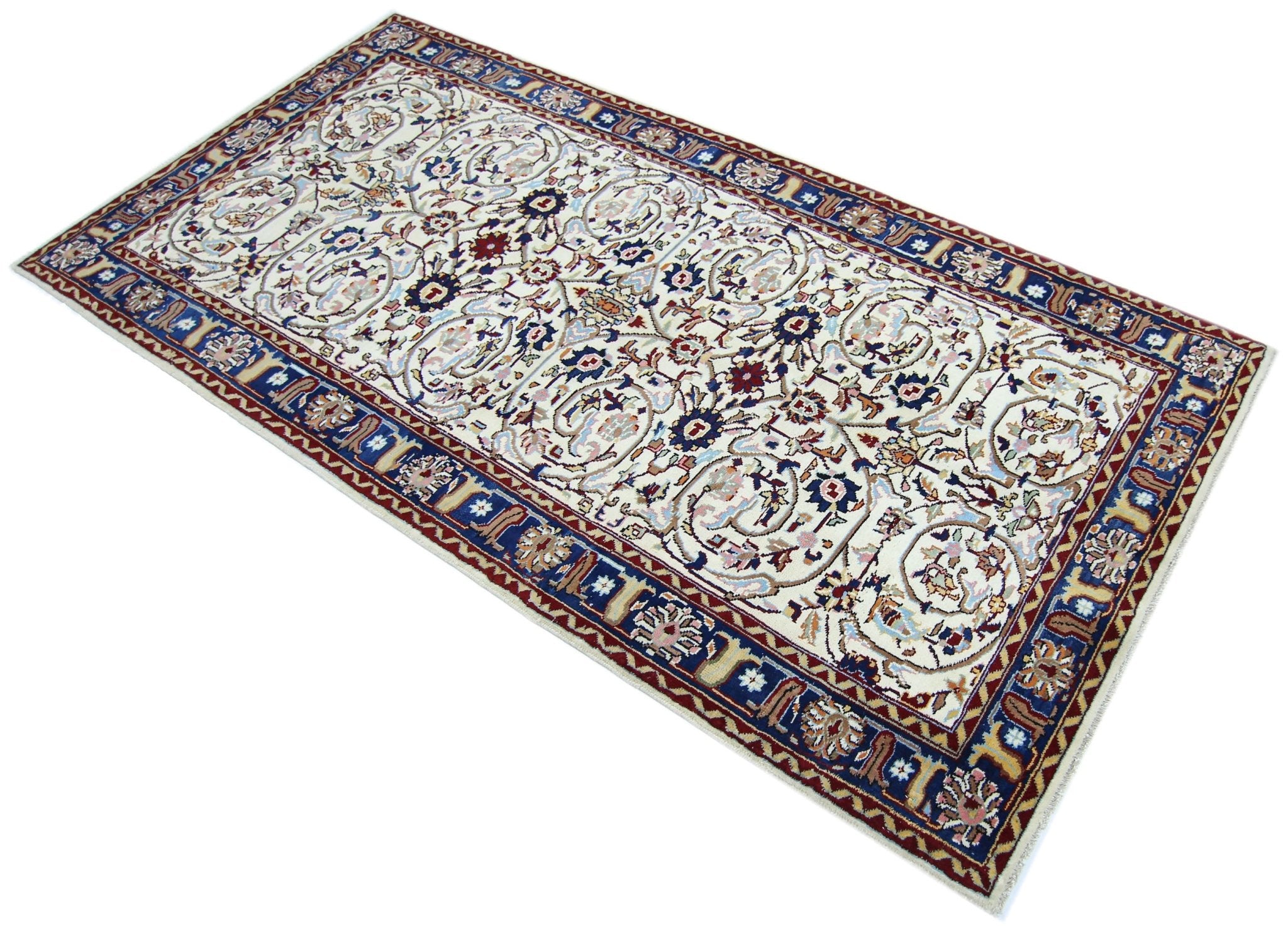Handmade Vintage Persian Rug | 196 x 99 cm | 6'5" x 3'3" - Najaf Rugs & Textile