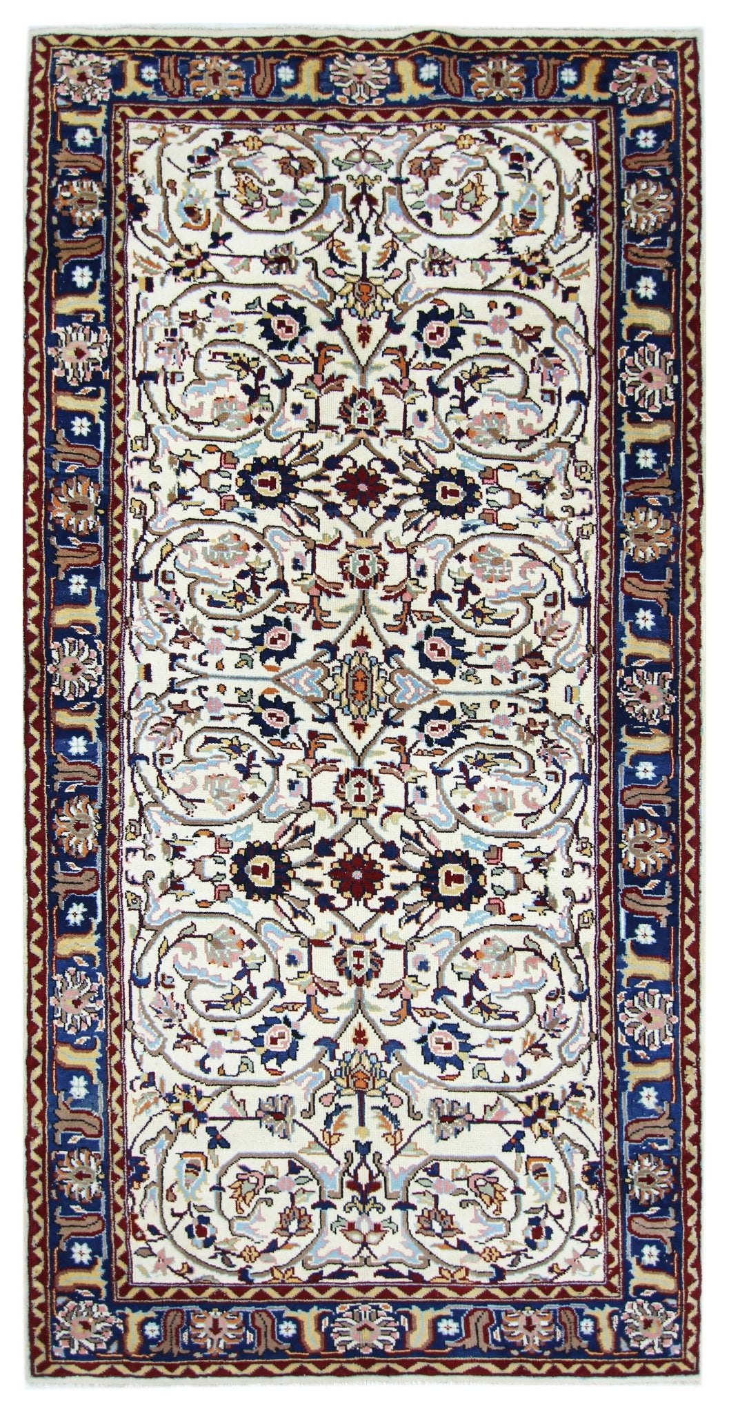 Handmade Vintage Persian Rug | 196 x 99 cm | 6'5" x 3'3" - Najaf Rugs & Textile