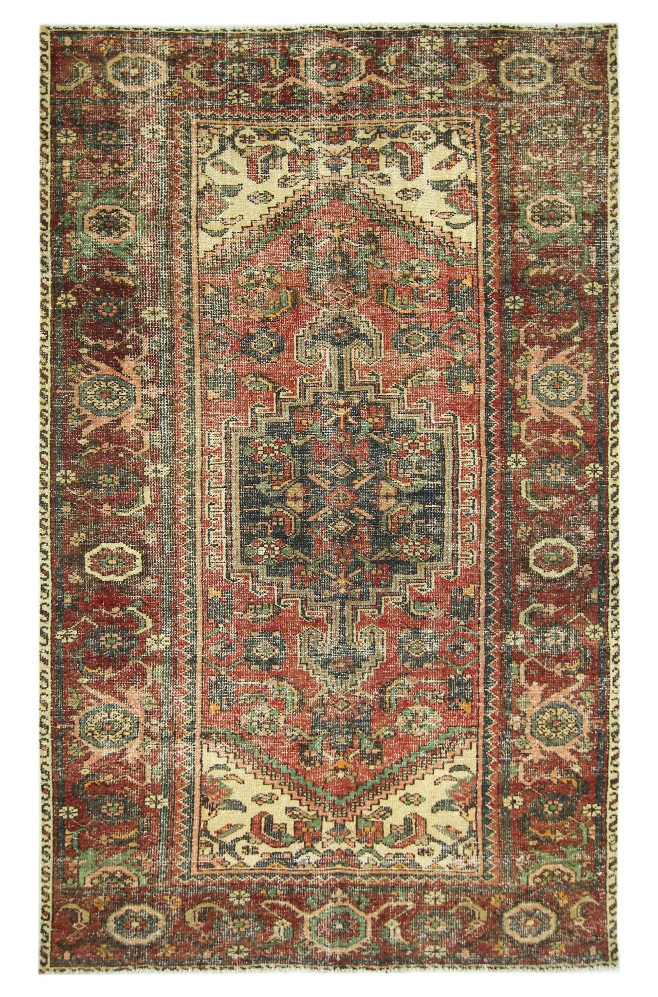 Handmade Vintage Persian Rug | 197 x 118 cm | 6'6" x 3'10" - Najaf Rugs & Textile