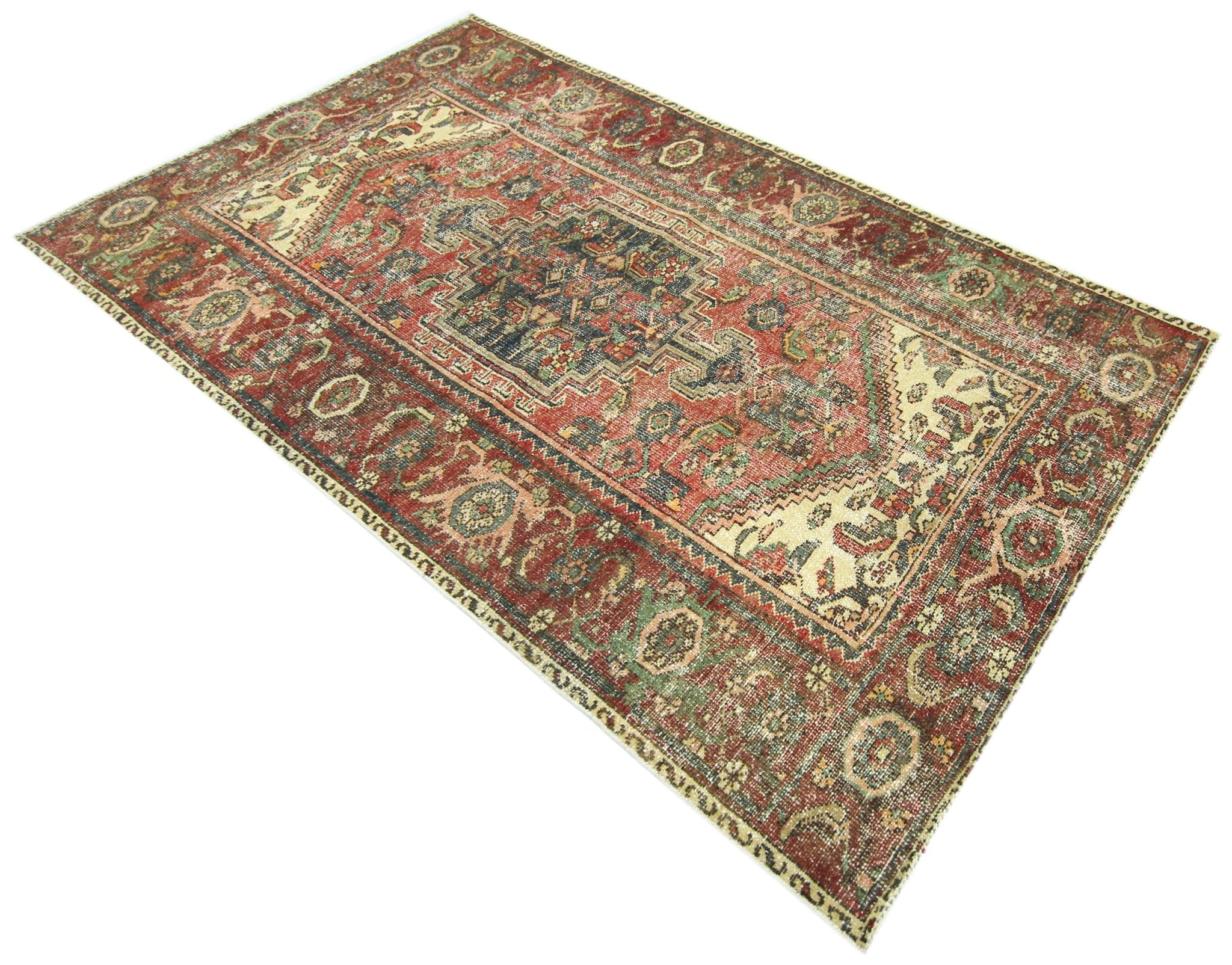 Handmade Vintage Persian Rug | 197 x 118 cm | 6'6" x 3'10" - Najaf Rugs & Textile