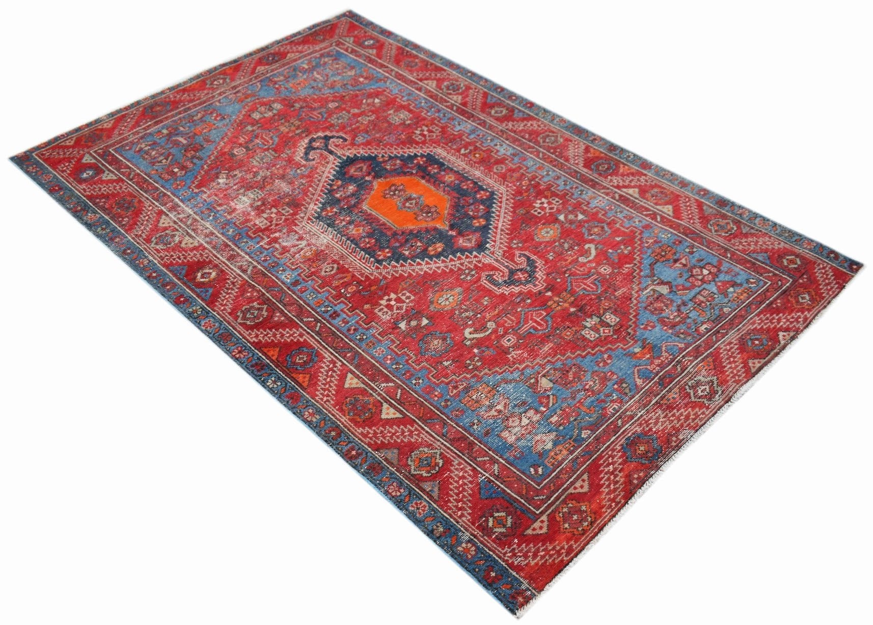 Handmade Vintage Persian Rug | 197 x 133 cm | 6'6" x 4'5" - Najaf Rugs & Textile