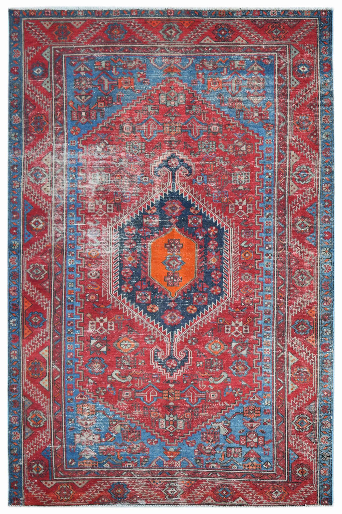 Handmade Vintage Persian Rug | 197 x 133 cm | 6'6" x 4'5" - Najaf Rugs & Textile