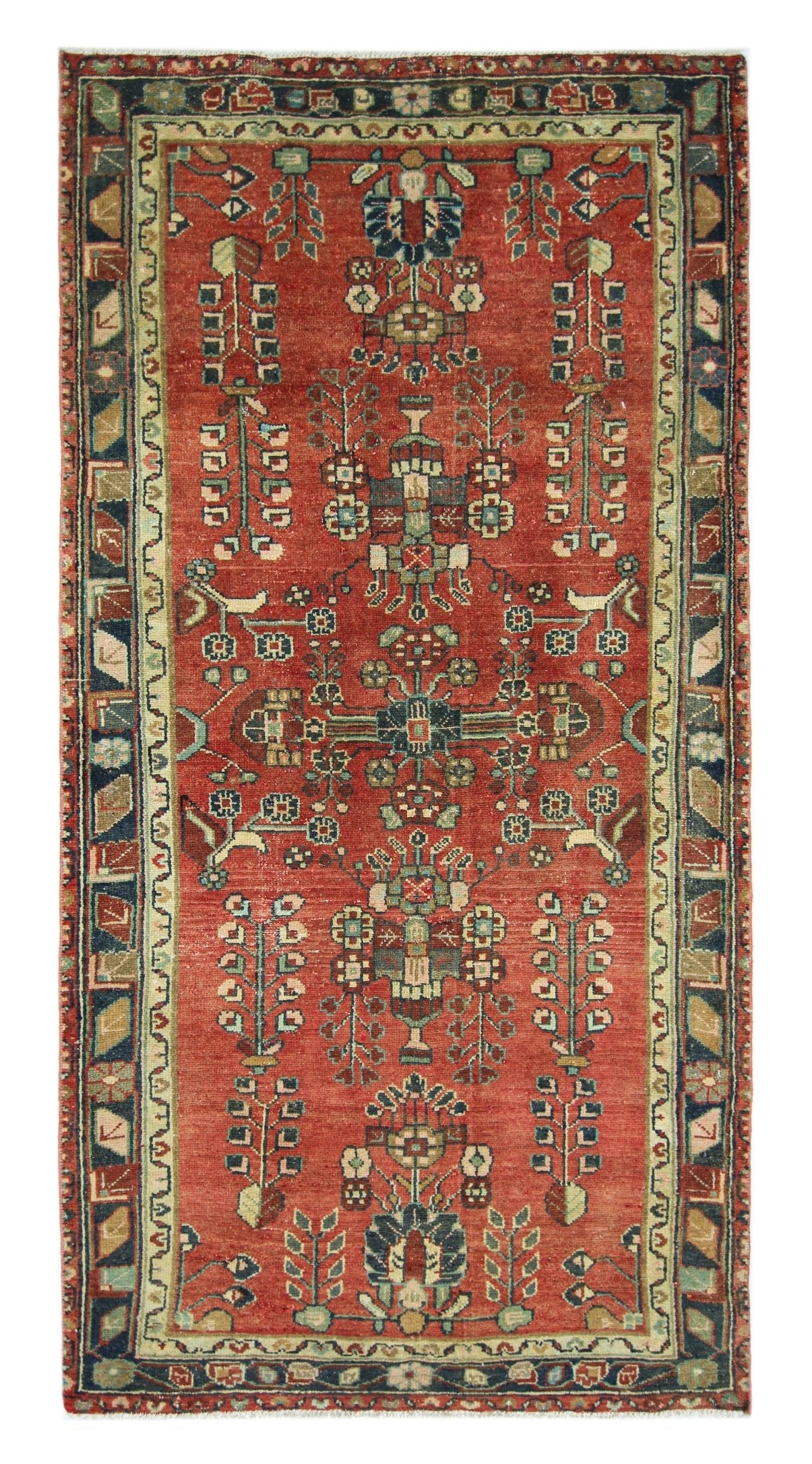 Handmade Vintage Persian Rug | 197 x 98 cm | 6'5" x 3'3" - Najaf Rugs & Textile