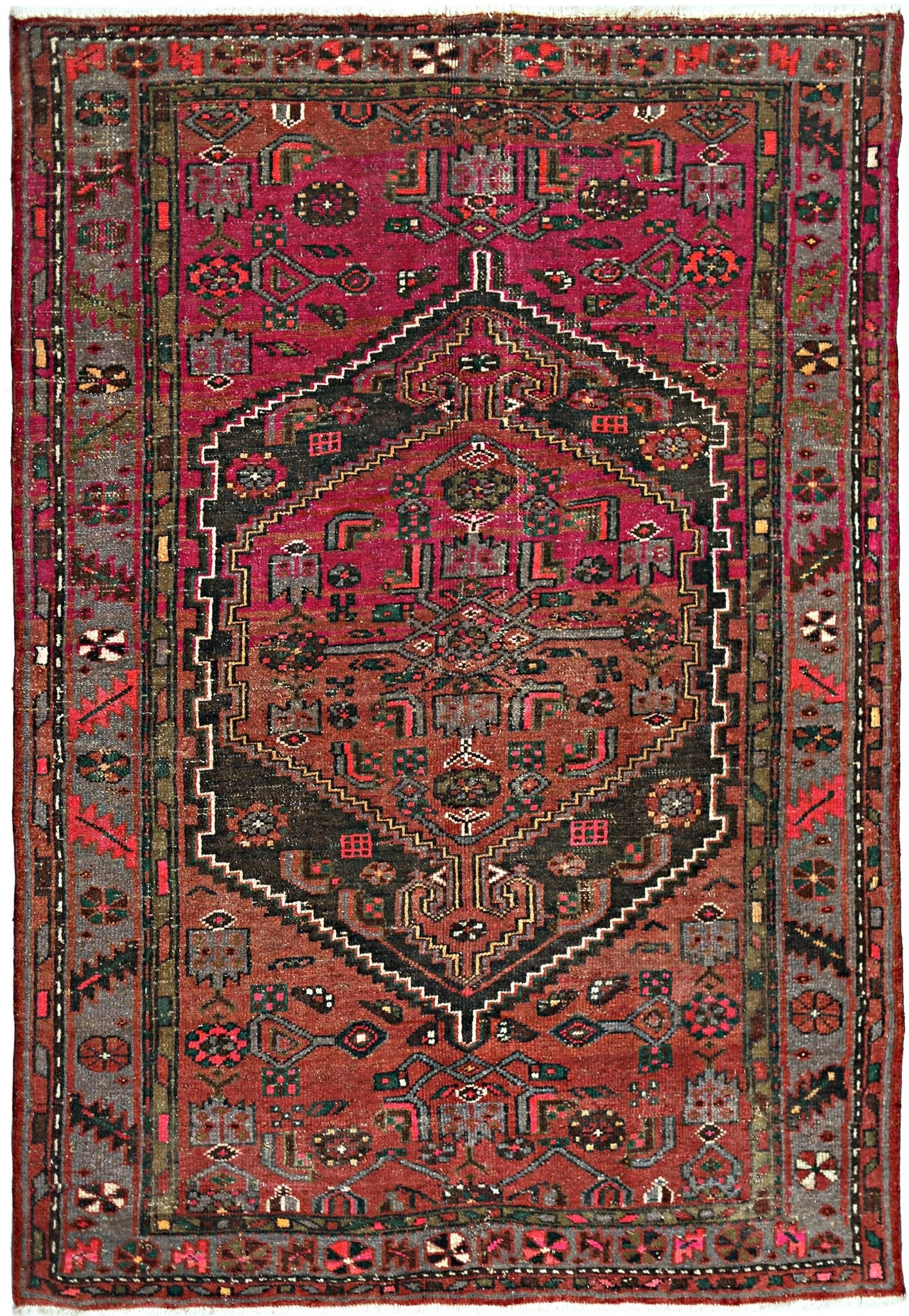 Handmade Vintage Persian Rug | 198 x 133 cm | 6'4" x 4'4" - Najaf Rugs & Textile