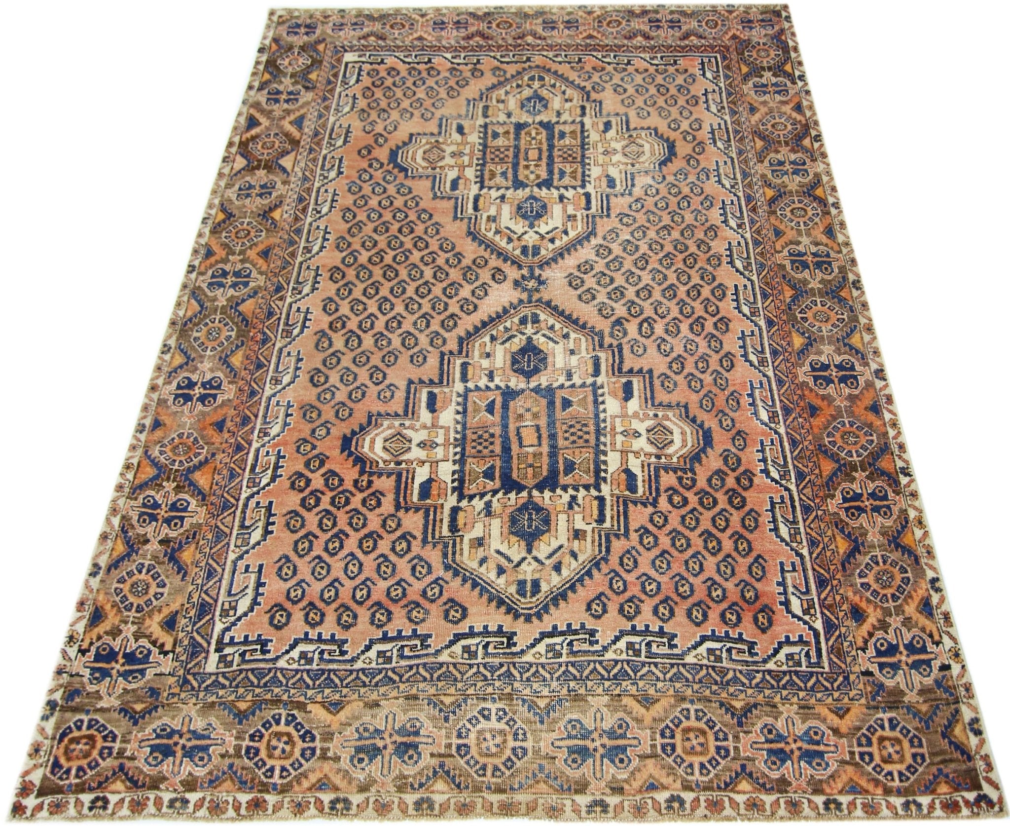 Handmade Vintage Persian Rug | 198 x 153 cm | 6'6" x 5' - Najaf Rugs & Textile