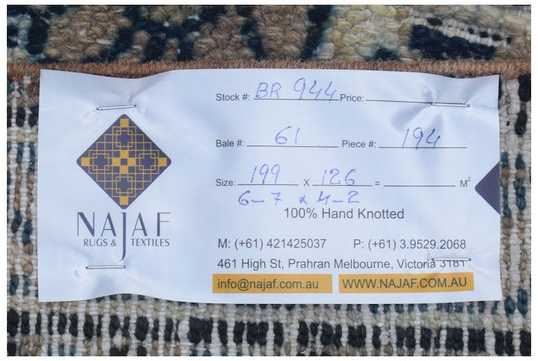 Handmade Vintage Persian Rug | 199 x 126 cm | 6'7" x 4'2" - Najaf Rugs & Textile