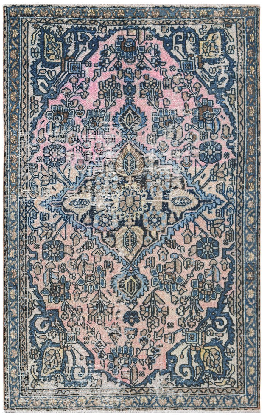 Handmade Vintage Persian Rug | 199 x 126 cm | 6'7" x 4'2" - Najaf Rugs & Textile