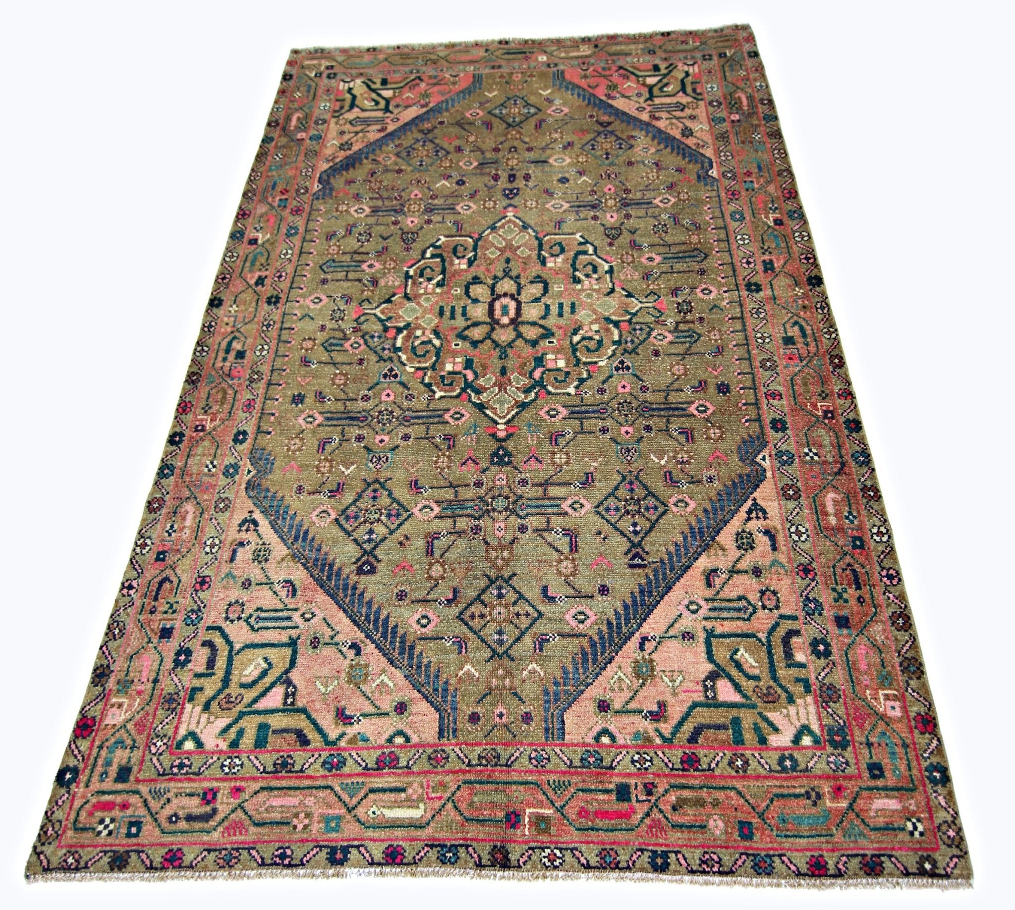Handmade Vintage Persian Rug | 199 x 129 cm | 6'7" x 4'3" - Najaf Rugs & Textile