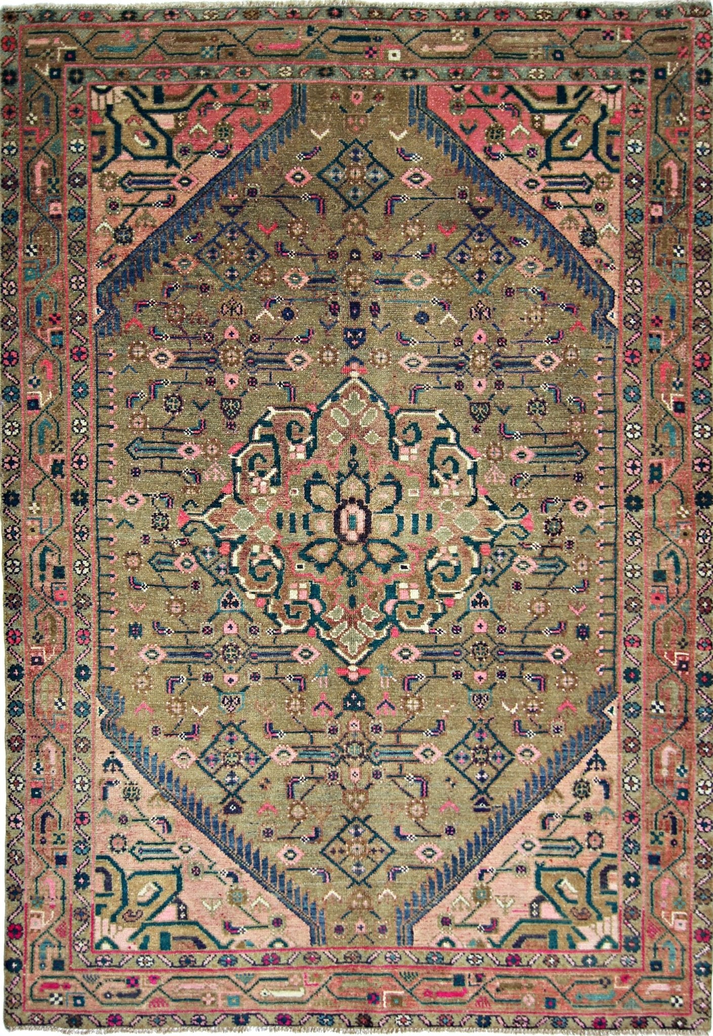 Handmade Vintage Persian Rug | 199 x 129 cm | 6'7" x 4'3" - Najaf Rugs & Textile
