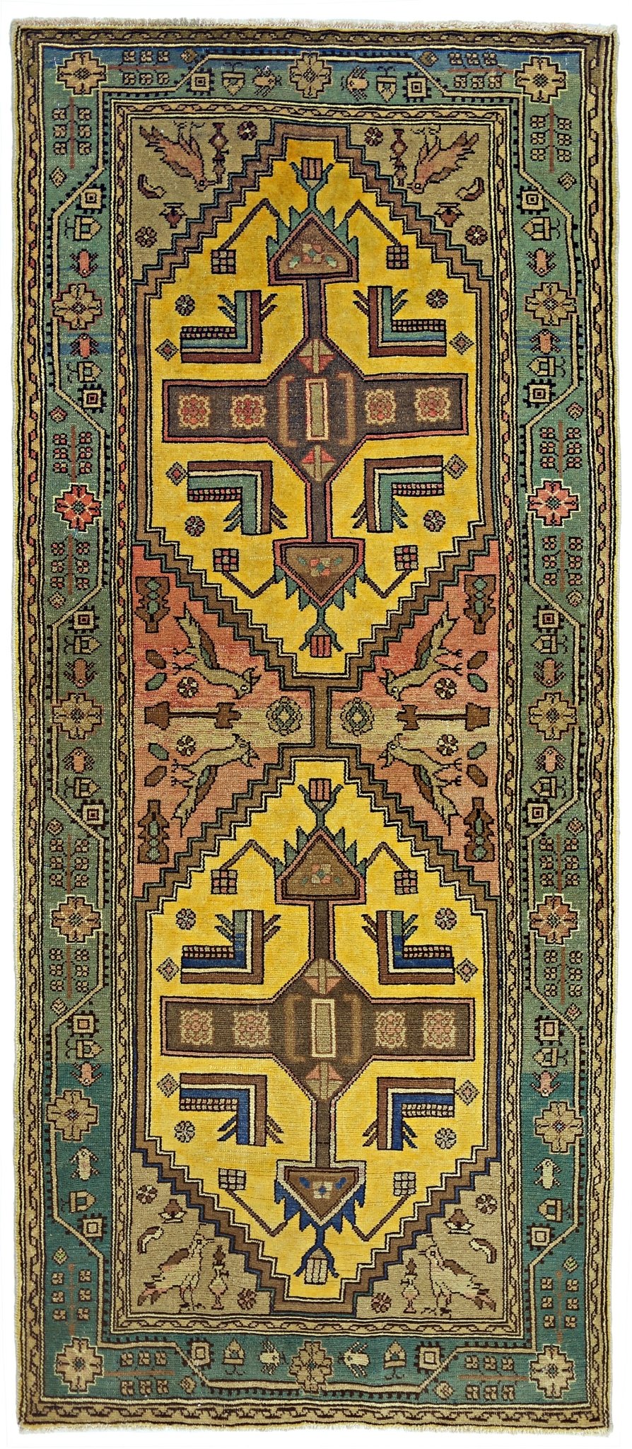 Handmade Vintage Persian Rug | 199 x 85 cm | 6'6"x 2'9" - Najaf Rugs & Textile