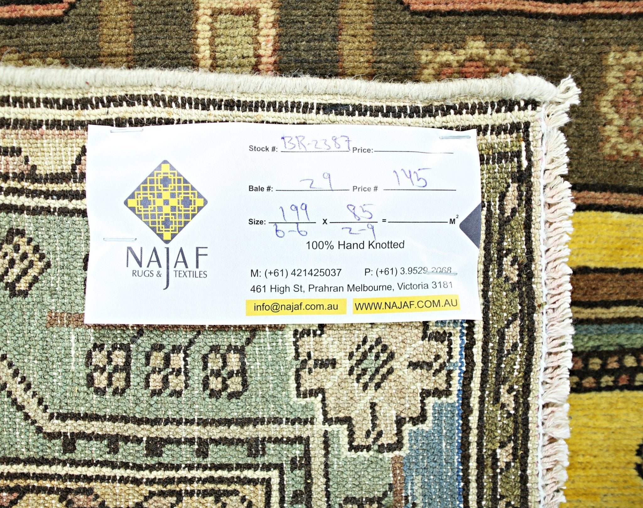 Handmade Vintage Persian Rug | 199 x 85 cm | 6'6"x 2'9" - Najaf Rugs & Textile