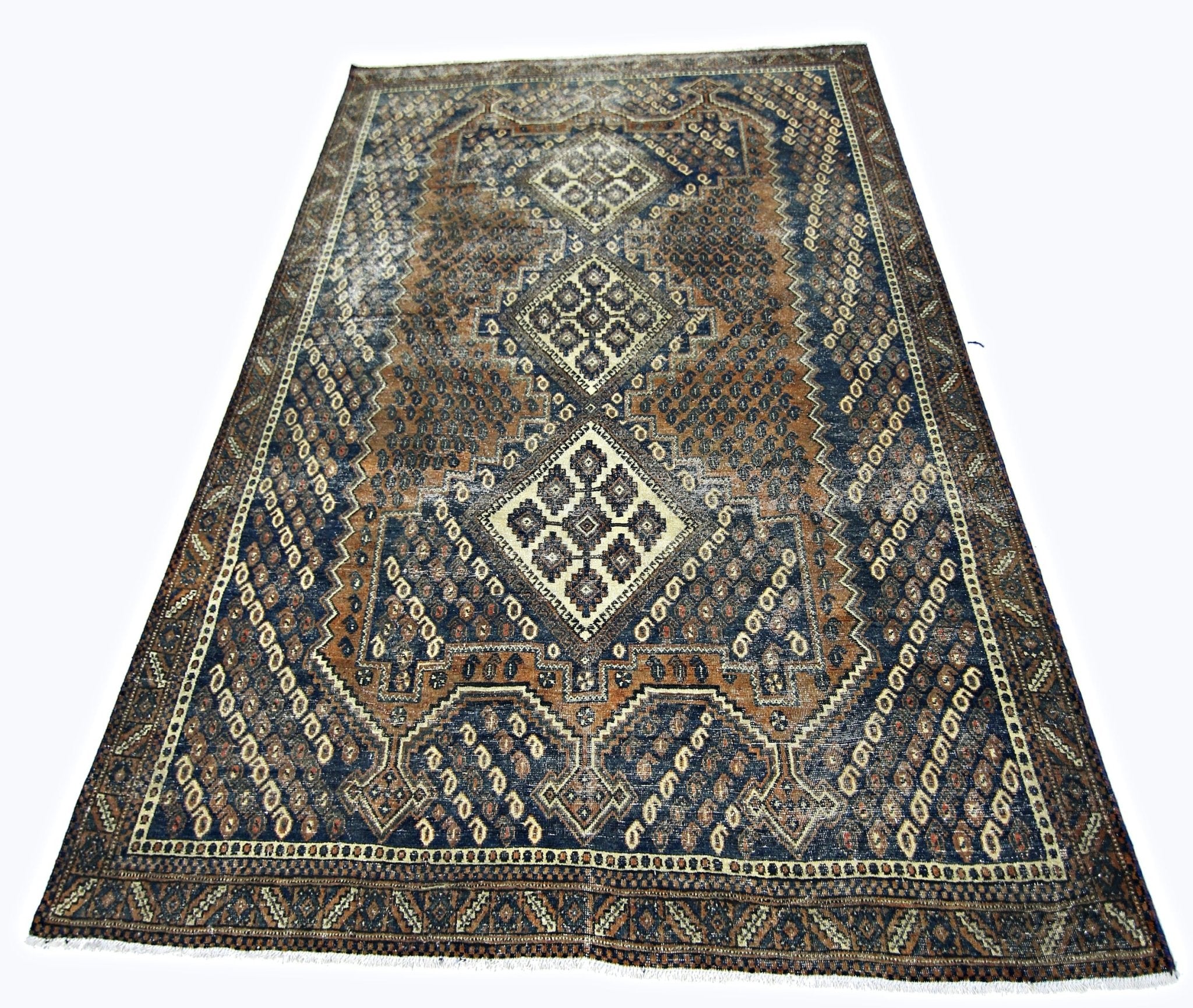 Handmade Vintage Persian Rug | 200 x 147 cm | 6'7" x 4'10" - Najaf Rugs & Textile