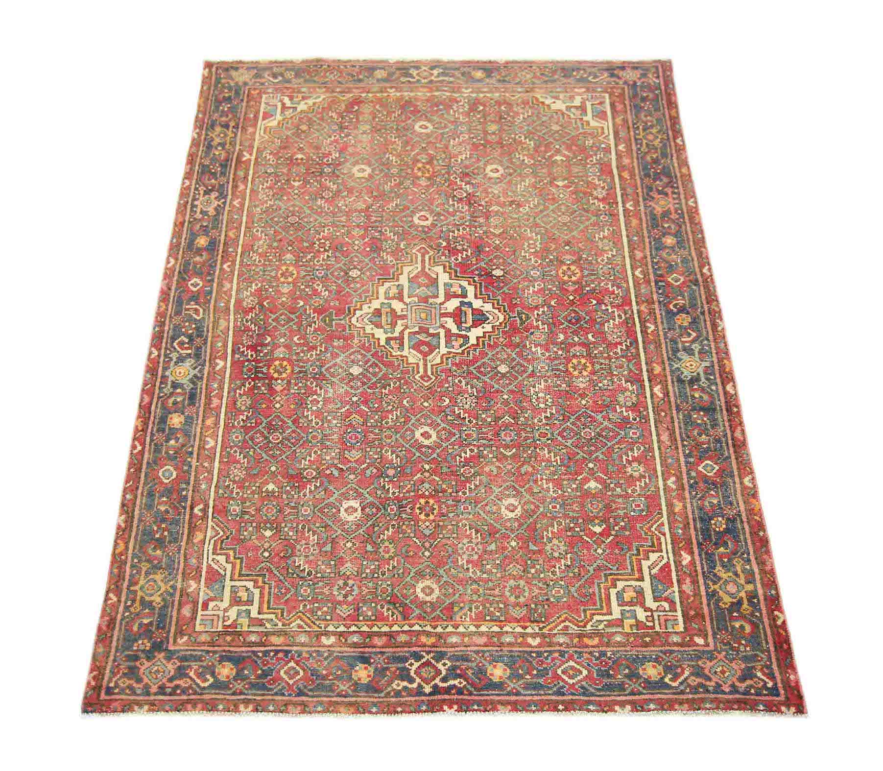 Handmade Vintage Persian Rug | 200 x 155 cm | 6'7" x 5'1" - Najaf Rugs & Textile