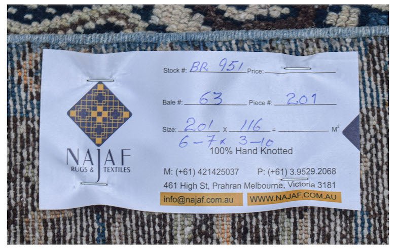 Handmade Vintage Persian Rug | 201 x 116 cm | 6'7" x 3'10" - Najaf Rugs & Textile