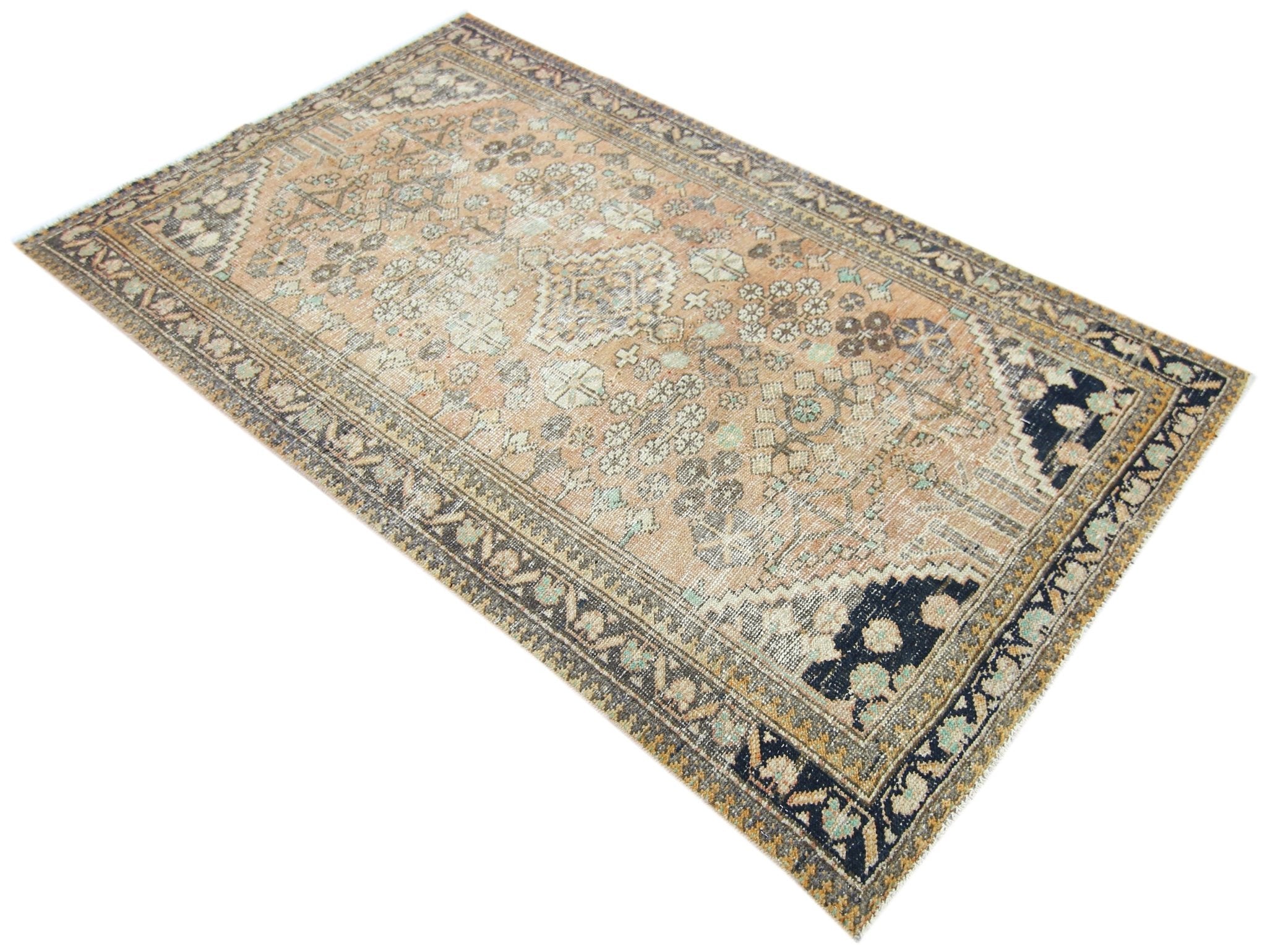 Handmade Vintage Persian Rug | 201 x 117 cm | 6'7" x 3'10" - Najaf Rugs & Textile