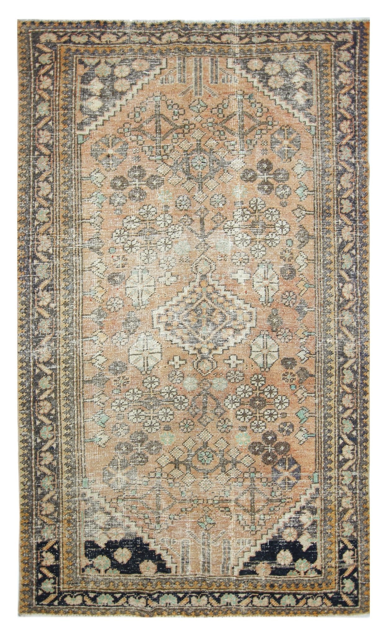Handmade Vintage Persian Rug | 201 x 117 cm | 6'7" x 3'10" - Najaf Rugs & Textile