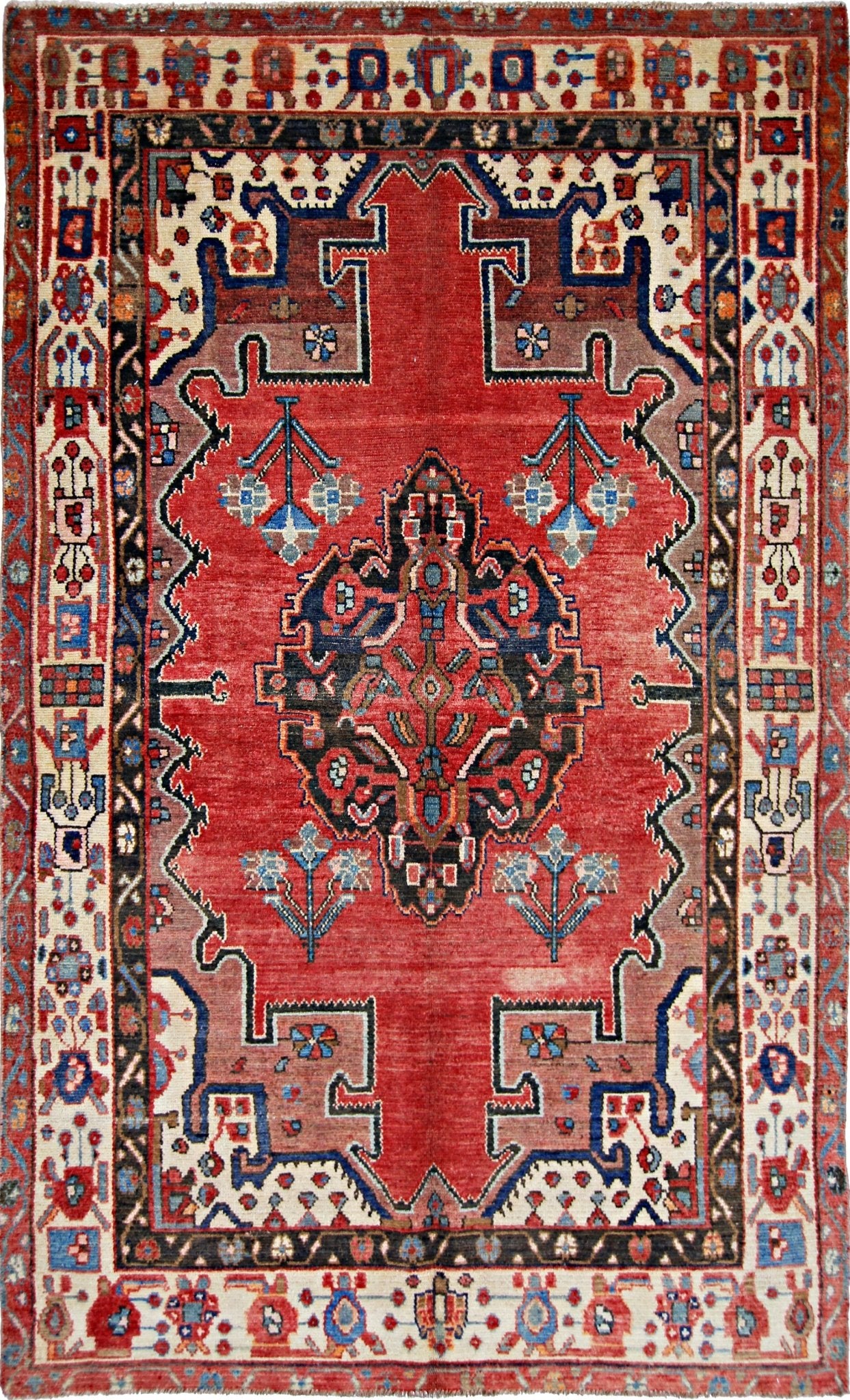Handmade Vintage Persian Rug | 201 x 124 cm | 6'7" x 4'1" - Najaf Rugs & Textile
