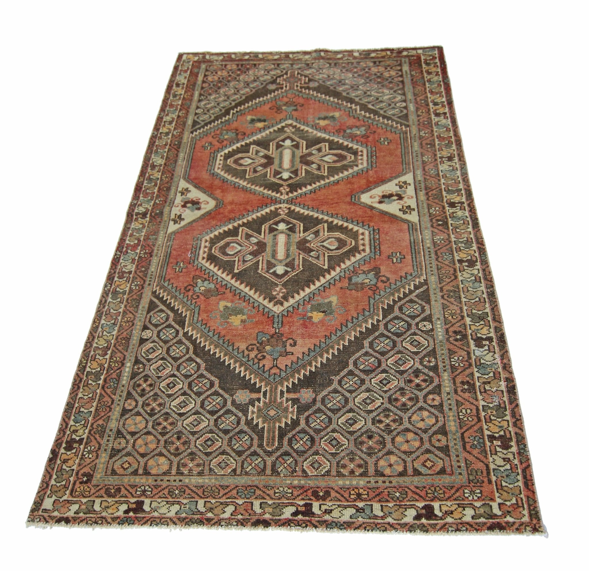Handmade Vintage Persian Rug | 201 x 126 cm | 6'7" x 4'2" - Najaf Rugs & Textile