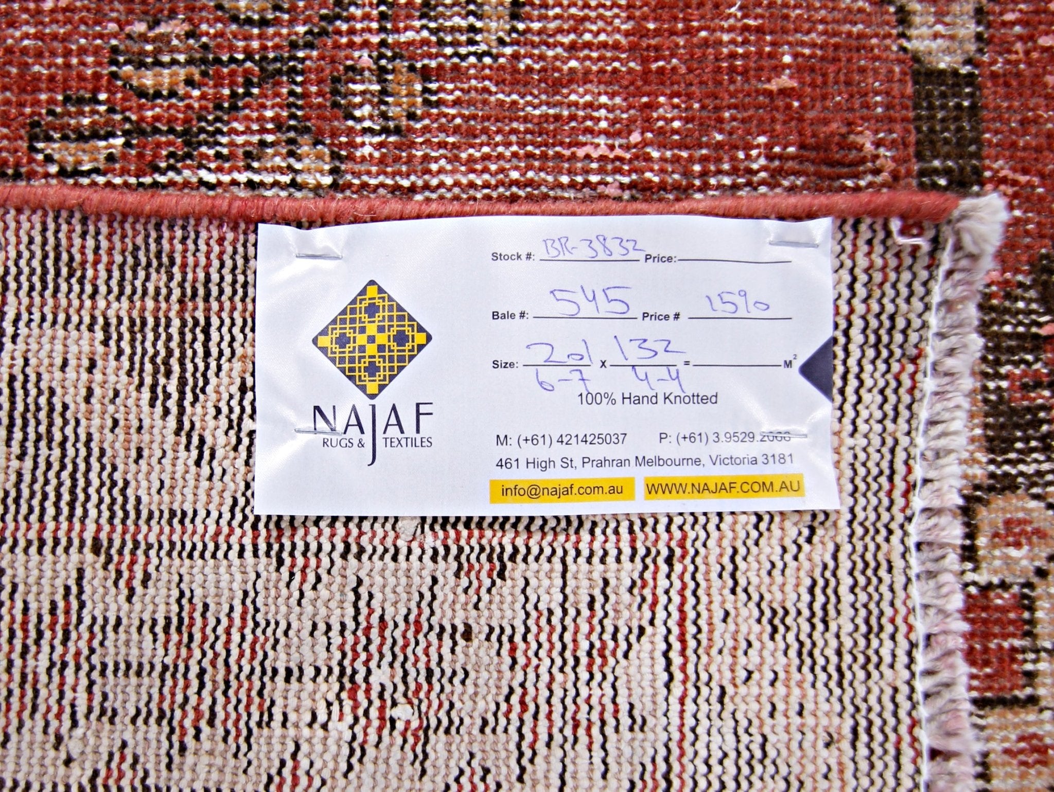 Handmade Vintage Persian Rug | 201 x 132 cm | 6'7" x 4'4" - Najaf Rugs & Textile