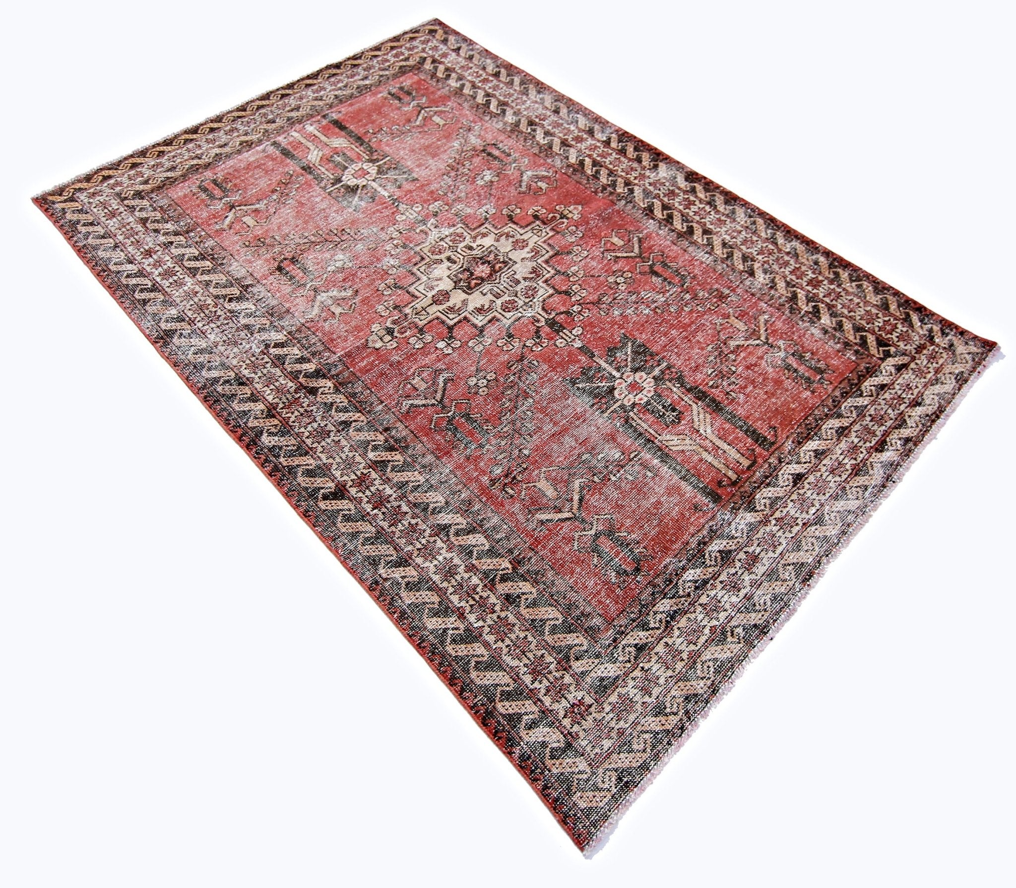 Handmade Vintage Persian Rug | 201 x 132 cm | 6'7" x 4'4" - Najaf Rugs & Textile