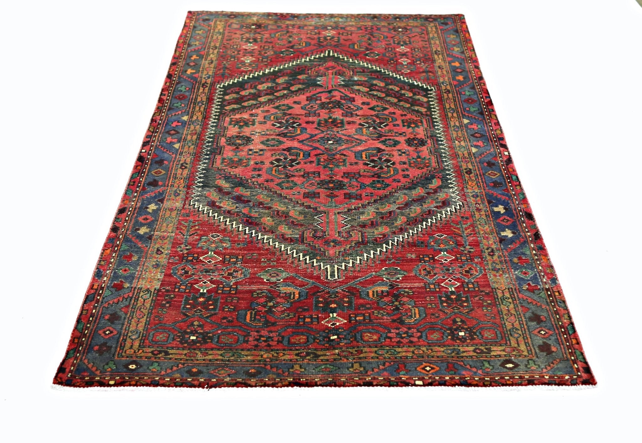 Handmade Vintage Persian Rug | 202 x 126 cm | 6'7" x 4'1" - Najaf Rugs & Textile