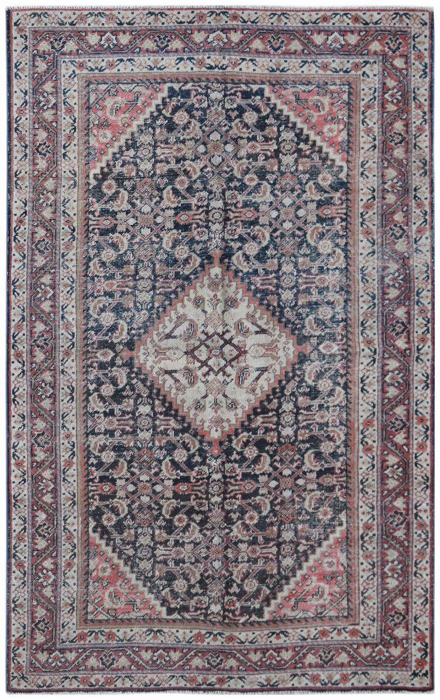 Handmade Vintage Persian Rug | 202 x 130 cm | 6'8" x 3'4" - Najaf Rugs & Textile
