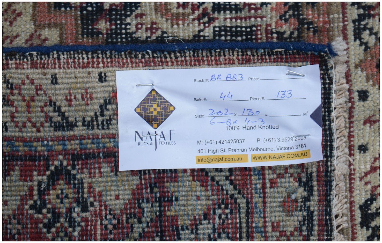 Handmade Vintage Persian Rug | 202 x 130 cm | 6'8" x 3'4" - Najaf Rugs & Textile