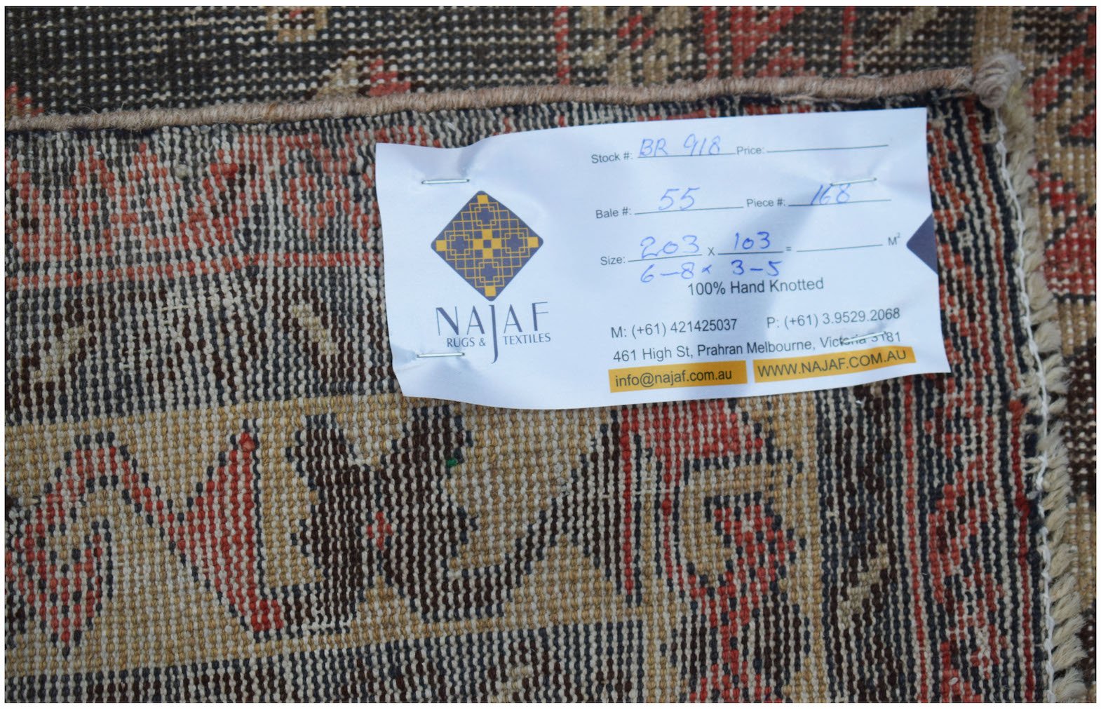 Handmade Vintage Persian Rug | 203 x 103 cm | 6'8" x 3'5" - Najaf Rugs & Textile