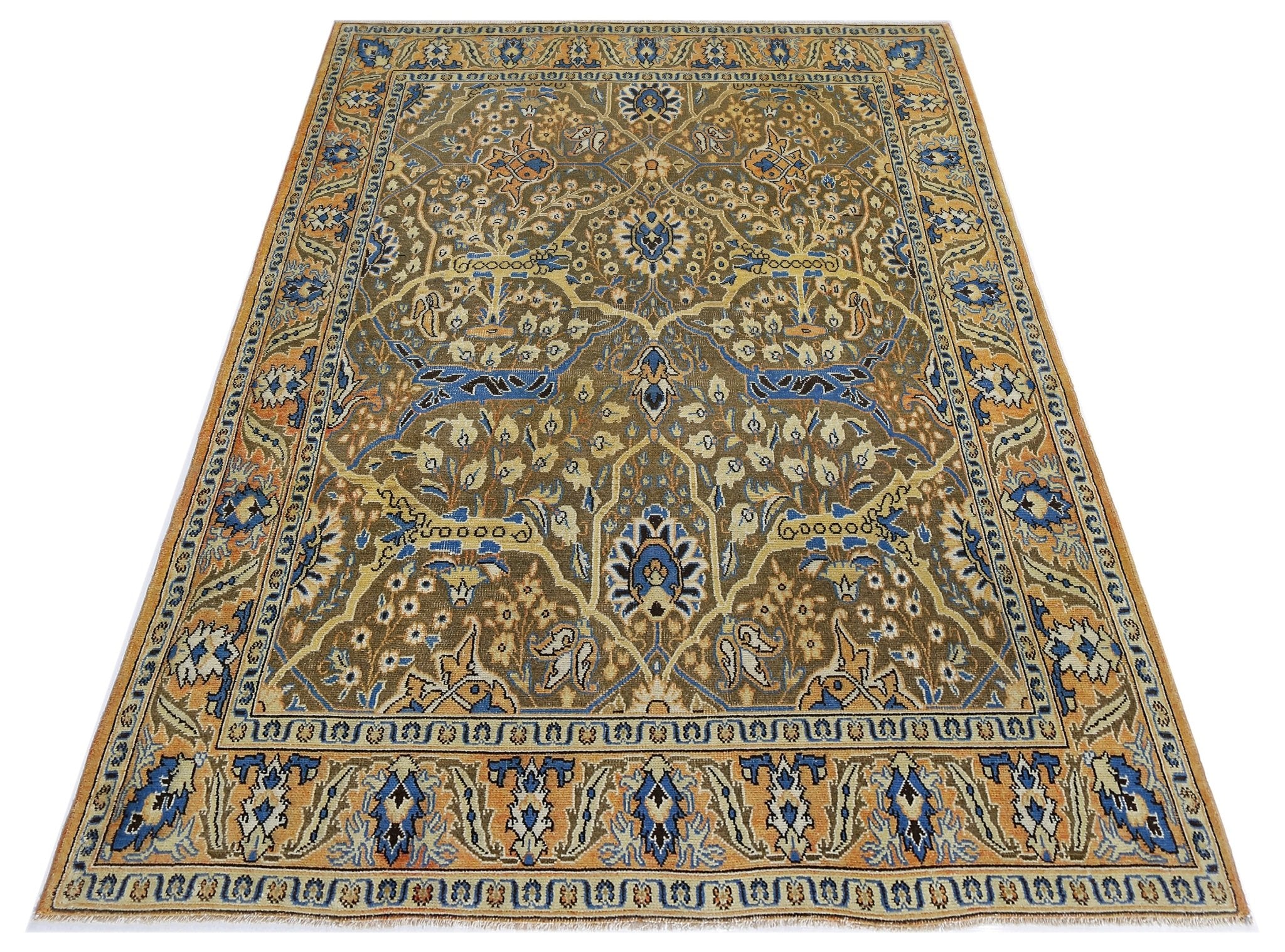 Handmade Vintage Persian Rug | 203 x 132 cm | 6'8" x 4'4" - Najaf Rugs & Textile