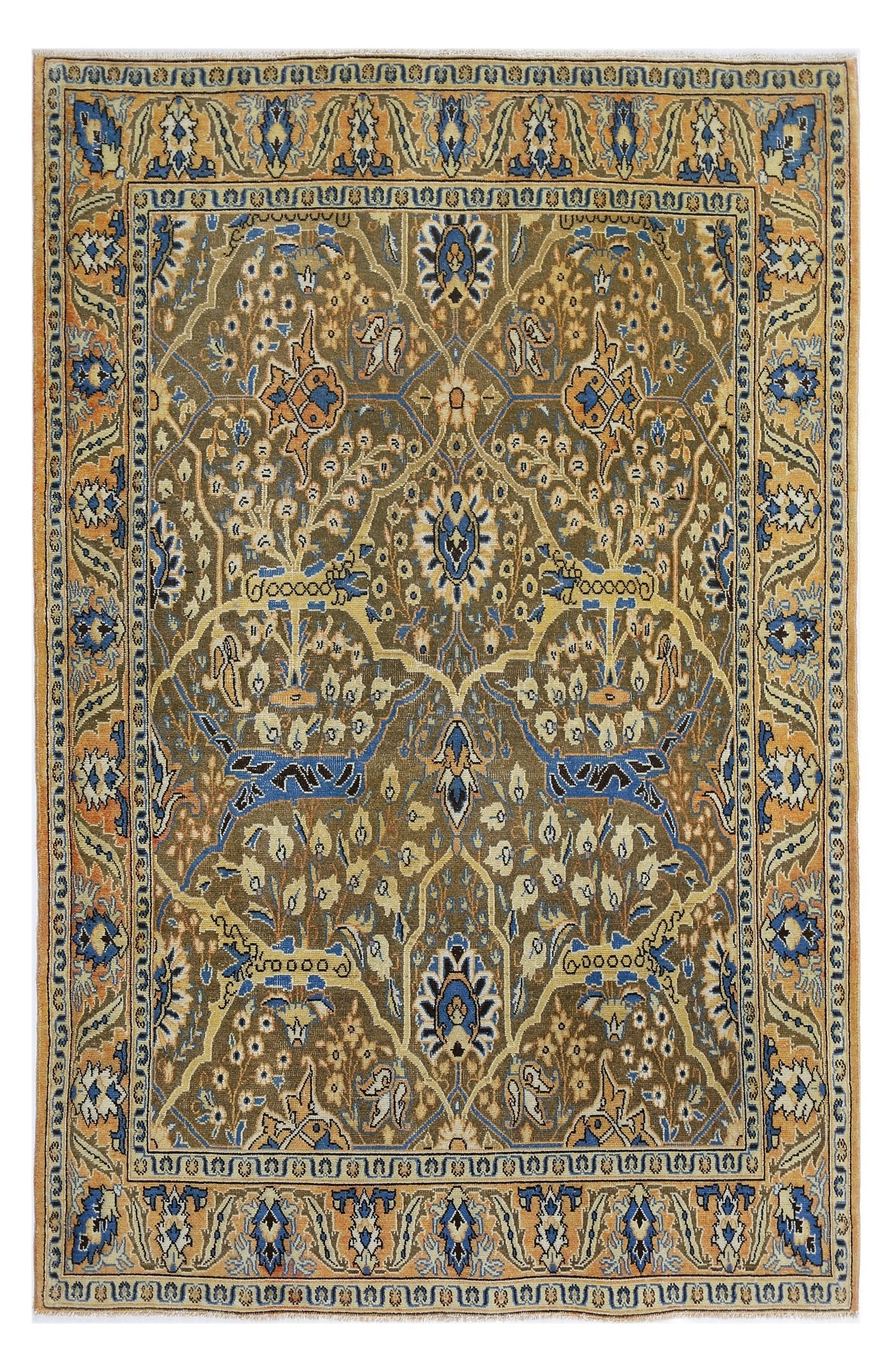 Handmade Vintage Persian Rug | 203 x 132 cm | 6'8" x 4'4" - Najaf Rugs & Textile