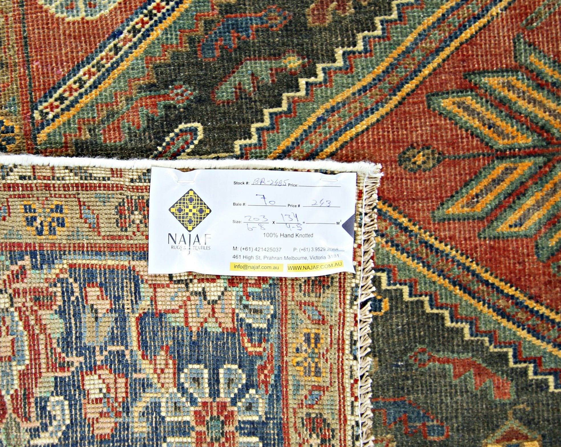Handmade Vintage Persian Rug | 203 x 134 cm | 6'8" x 4'5" - Najaf Rugs & Textile