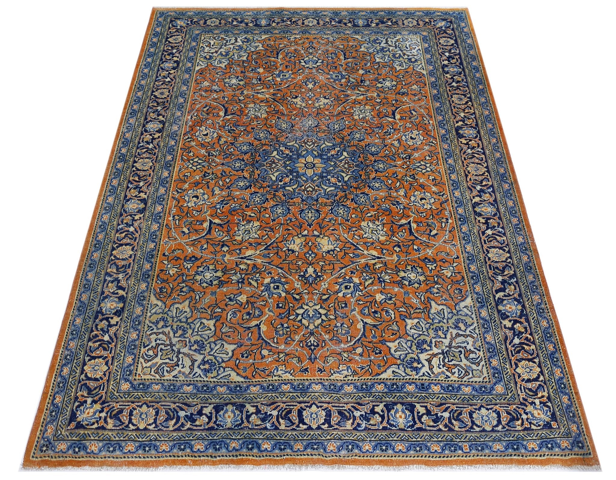 Handmade Vintage Persian Rug | 203 x 135 cm | 6'8" x 4'5" - Najaf Rugs & Textile