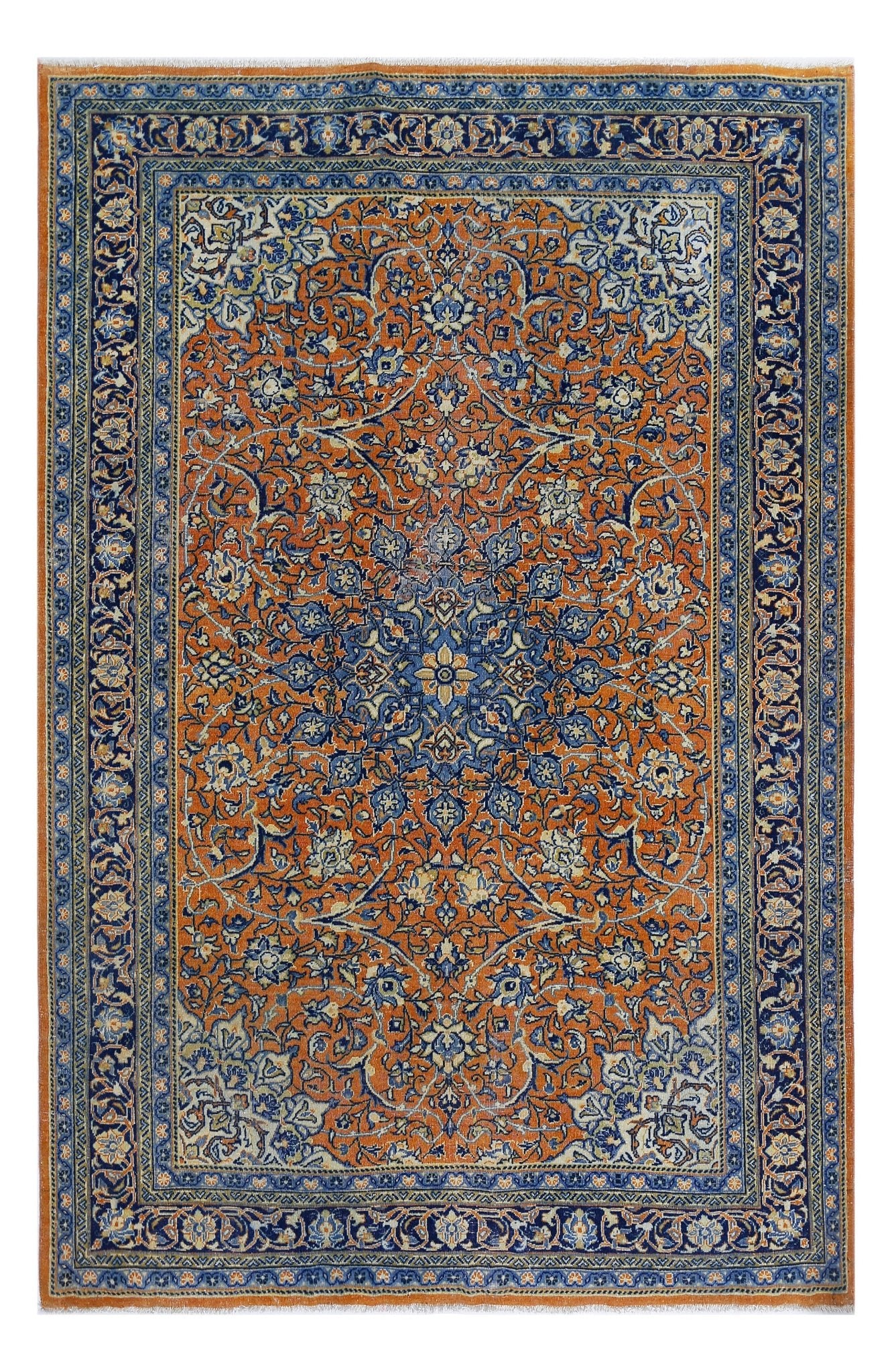 Handmade Vintage Persian Rug | 203 x 135 cm | 6'8" x 4'5" - Najaf Rugs & Textile