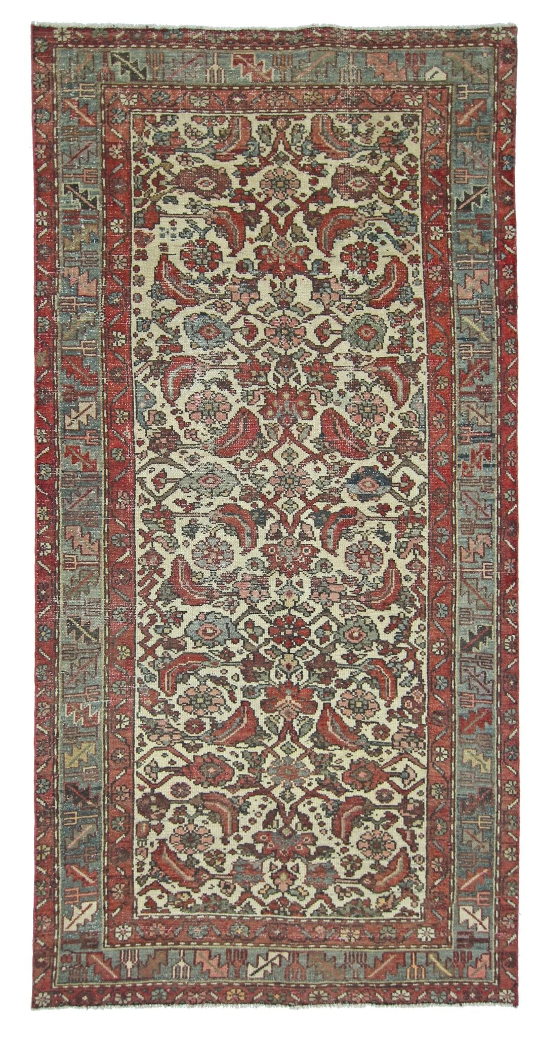 Handmade Vintage Persian Rug | 203 x 98 cm | 6'8" x 3'3" - Najaf Rugs & Textile