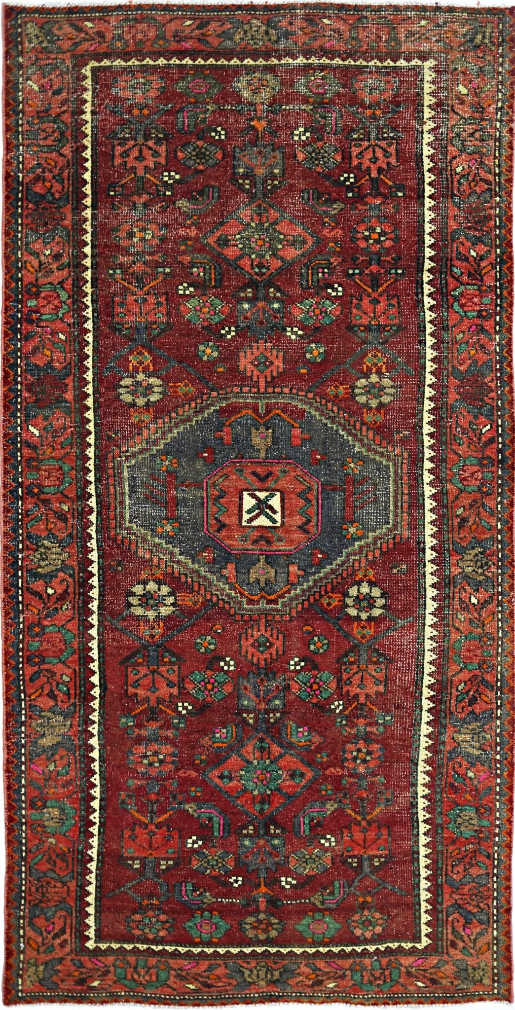 Handmade Vintage Persian Rug | 204 x 100 cm | 6'8" x 3'3" - Najaf Rugs & Textile