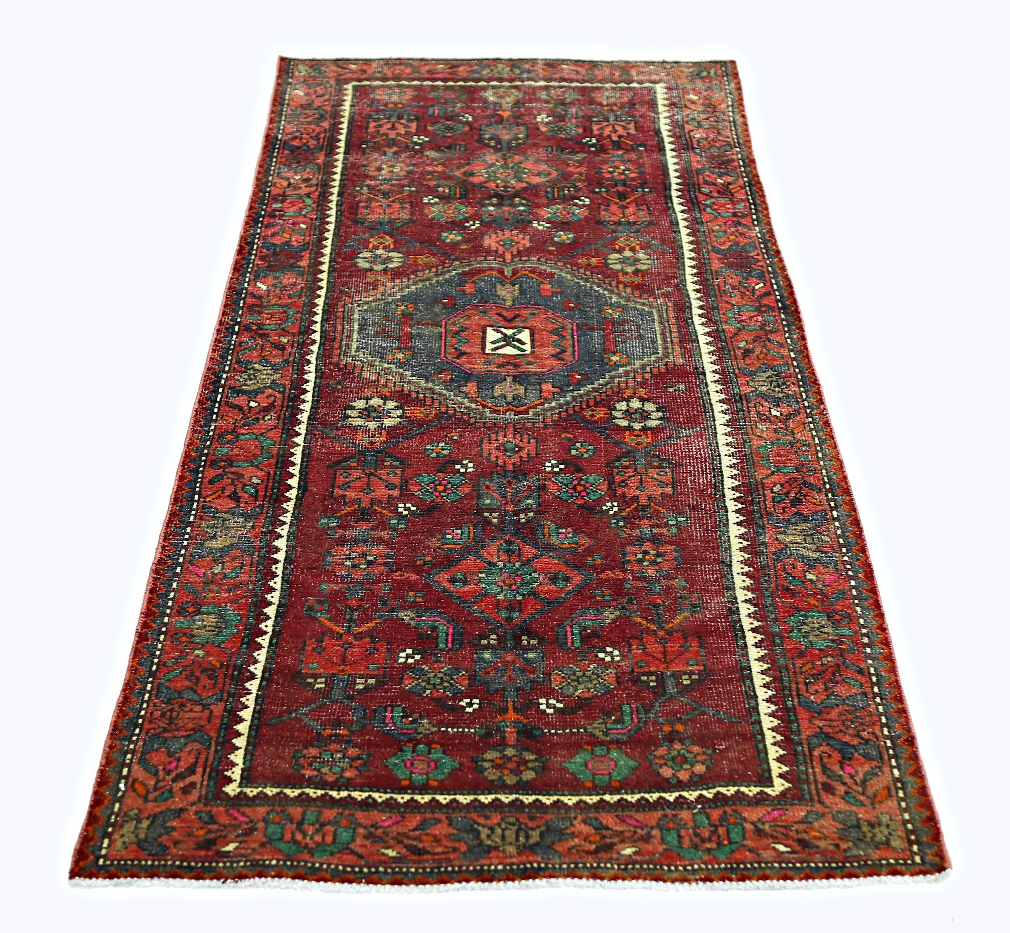 Handmade Vintage Persian Rug | 204 x 100 cm | 6'8" x 3'3" - Najaf Rugs & Textile