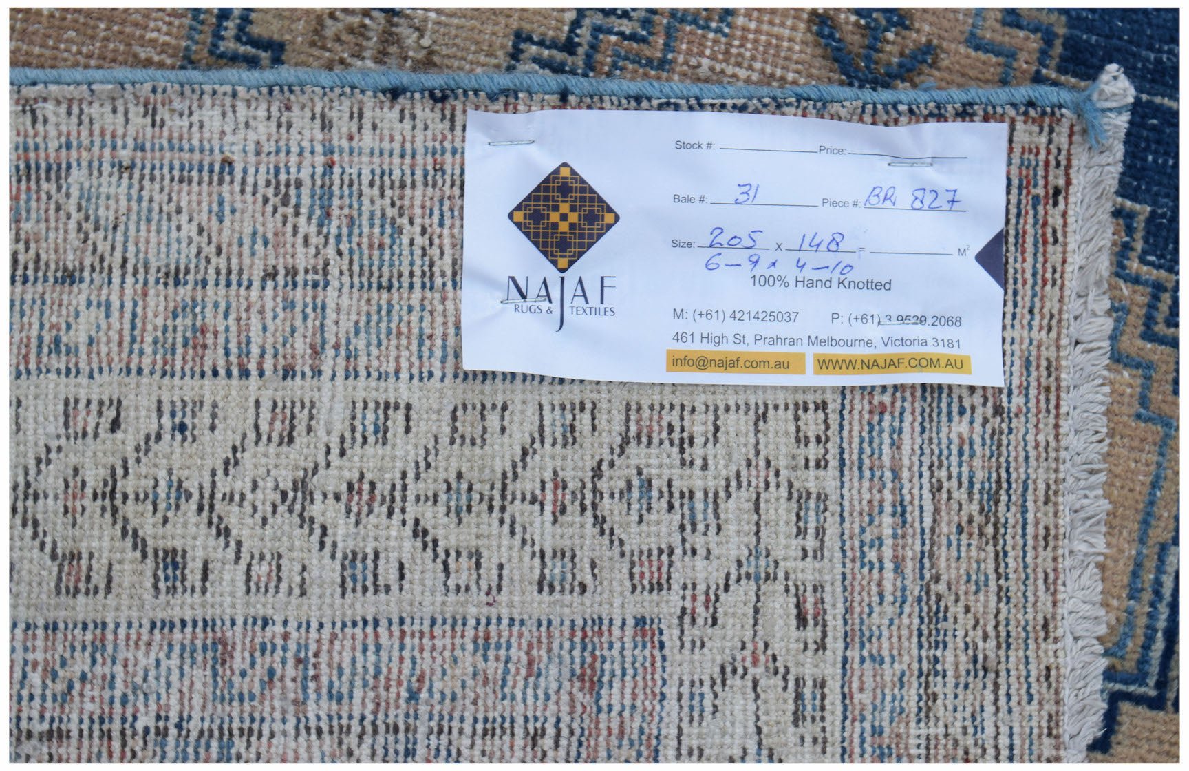 Handmade Vintage Persian Rug | 205 x 148 cm | 9'6" x 4'10" - Najaf Rugs & Textile