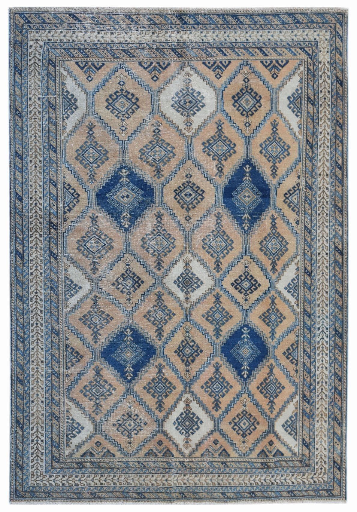 Handmade Vintage Persian Rug | 205 x 148 cm | 9'6" x 4'10" - Najaf Rugs & Textile