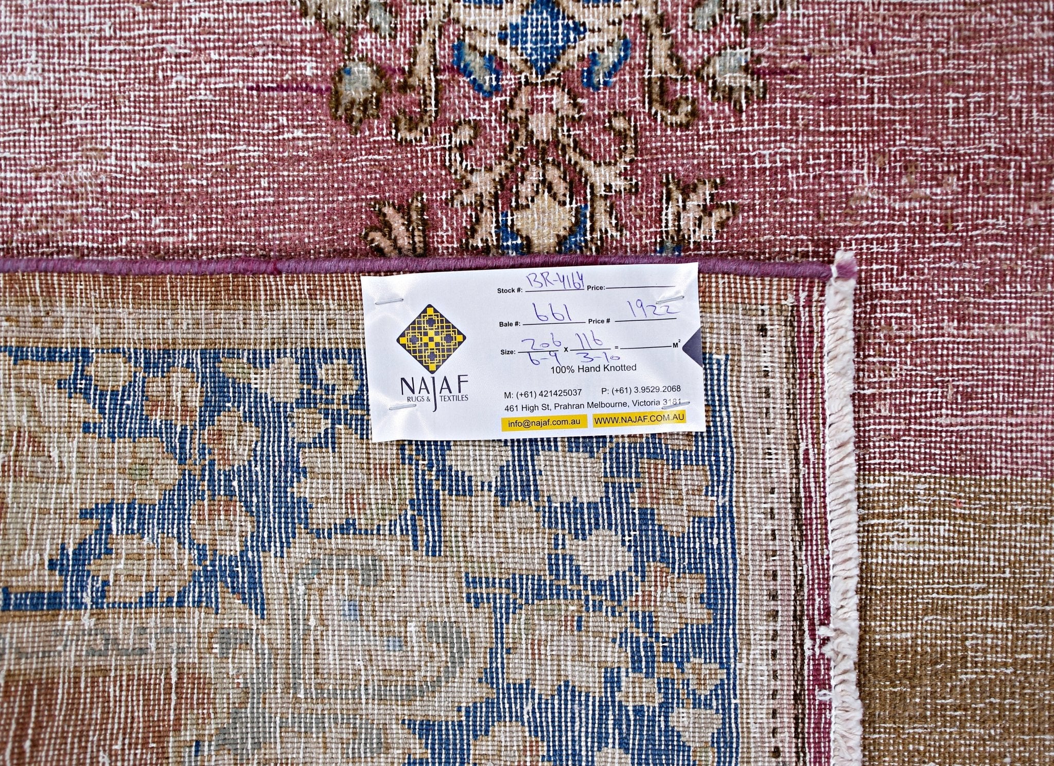 Handmade Vintage Persian Rug | 206 x 116 cm | 6'9" x 3'10" - Najaf Rugs & Textile