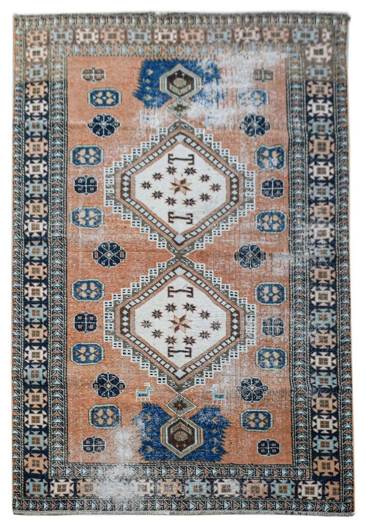 Handmade Vintage Persian Rug | 206 x 132 cm | 6'9" x 4'4" - Najaf Rugs & Textile