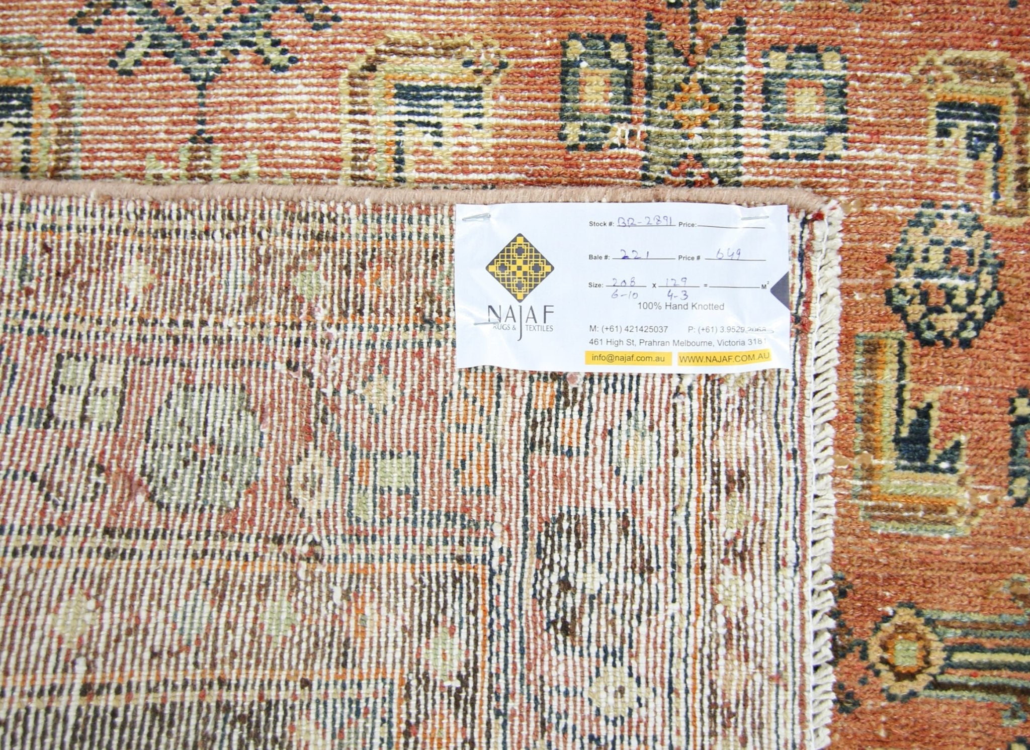 Handmade Vintage Persian Rug | 208 x 129 cm | 6'10" x 4'3" - Najaf Rugs & Textile
