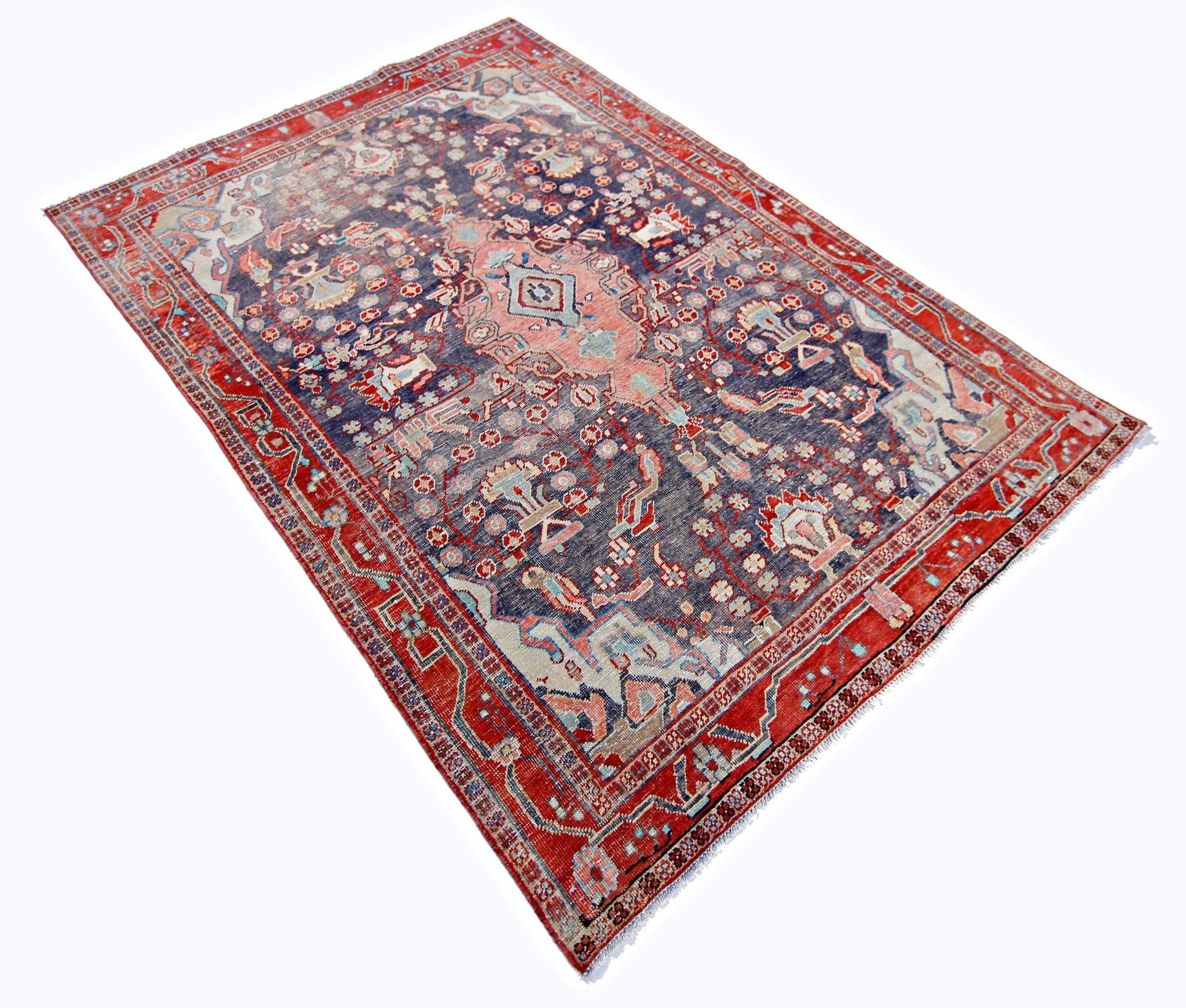 Handmade Vintage Persian Rug | 209 x 136 cm | 6'10" x 4'5" - Najaf Rugs & Textile