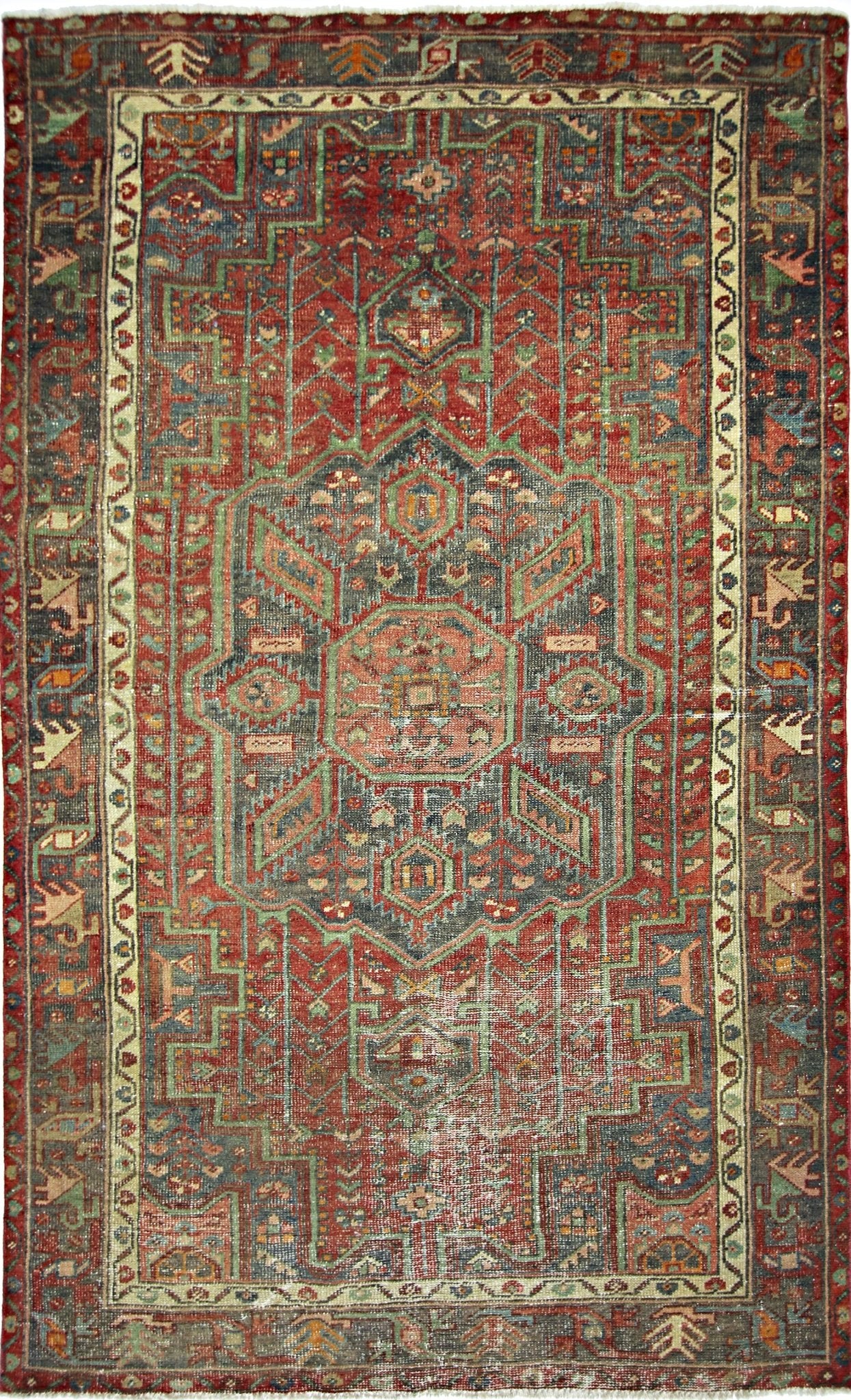 Handmade Vintage Persian Rug | 211 x 123 cm | 6'11" x 4' - Najaf Rugs & Textile