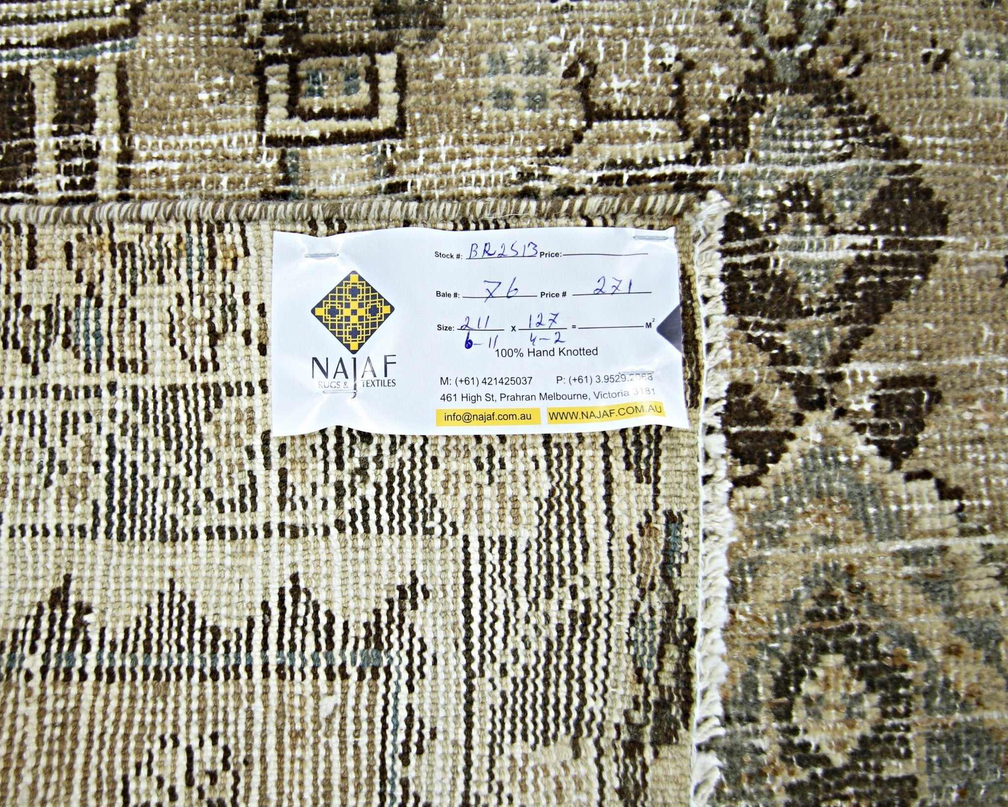 Handmade Vintage Persian Rug | 211 x 127 cm | 6'11" x 4'2" - Najaf Rugs & Textile