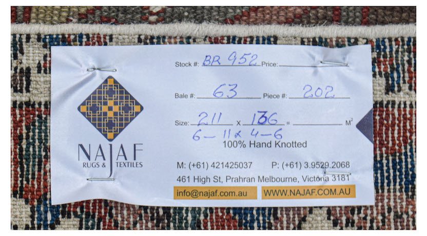 Handmade Vintage Persian Rug | 211 x 136 cm | 6'11" x 4'6" - Najaf Rugs & Textile